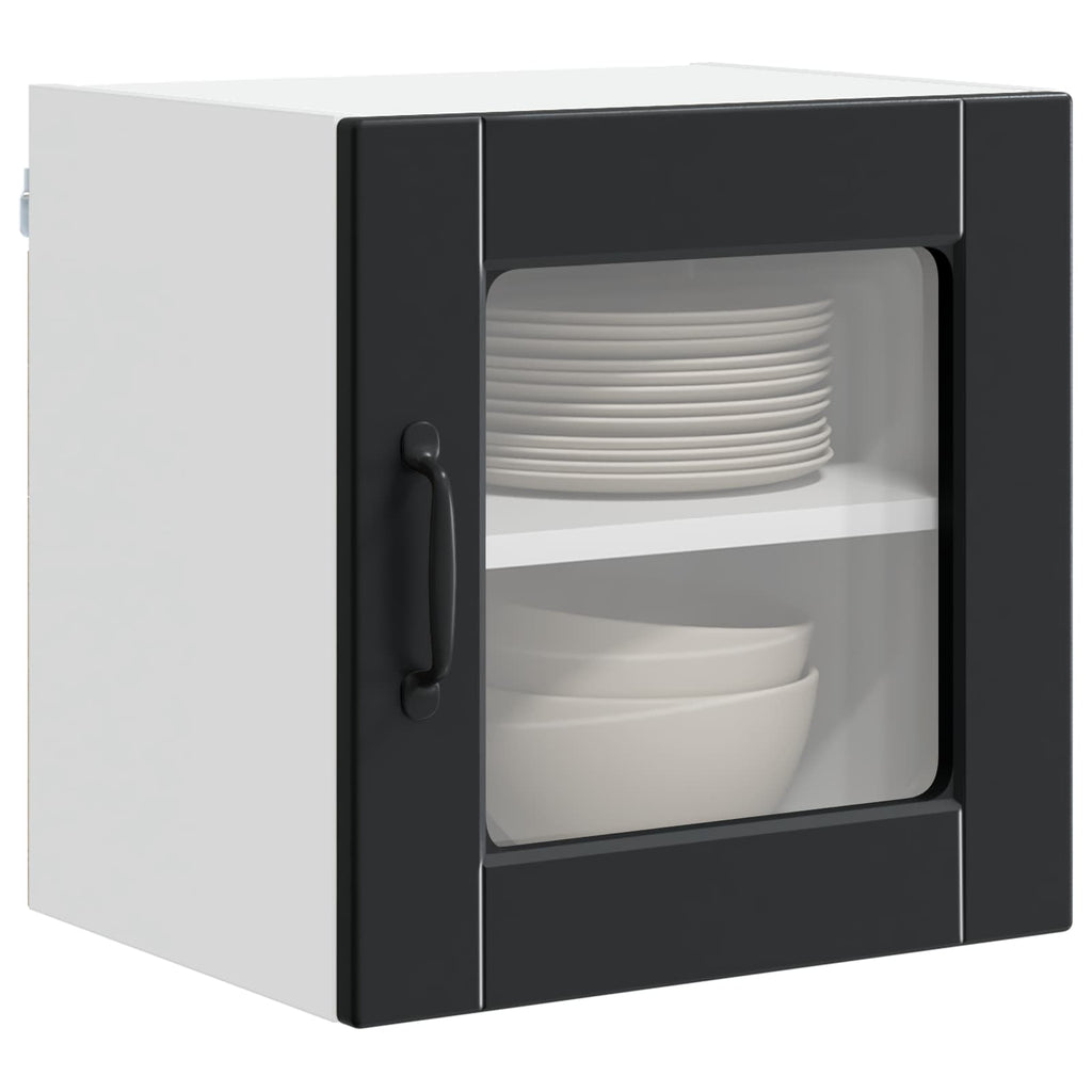 Wandglas-Schrank PORTO Schwarz 40 x 31 x 40 cm Holzwerkstoff