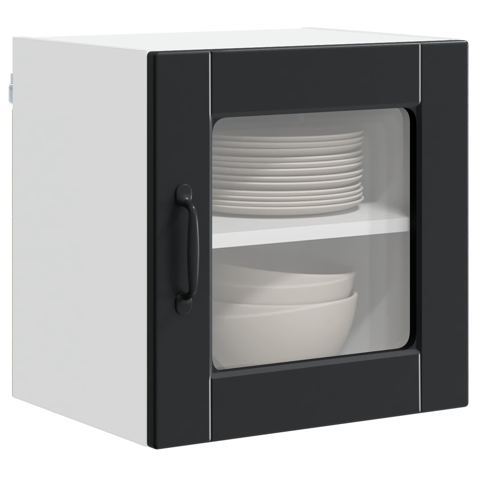 Wandglas-Schrank PORTO Schwarz 40 x 31 x 40 cm Holzwerkstoff