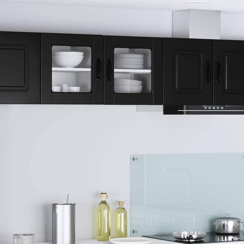 Wandglas-Schrank PORTO 2 pcs Schwarz 40 x 31 x 40 cm