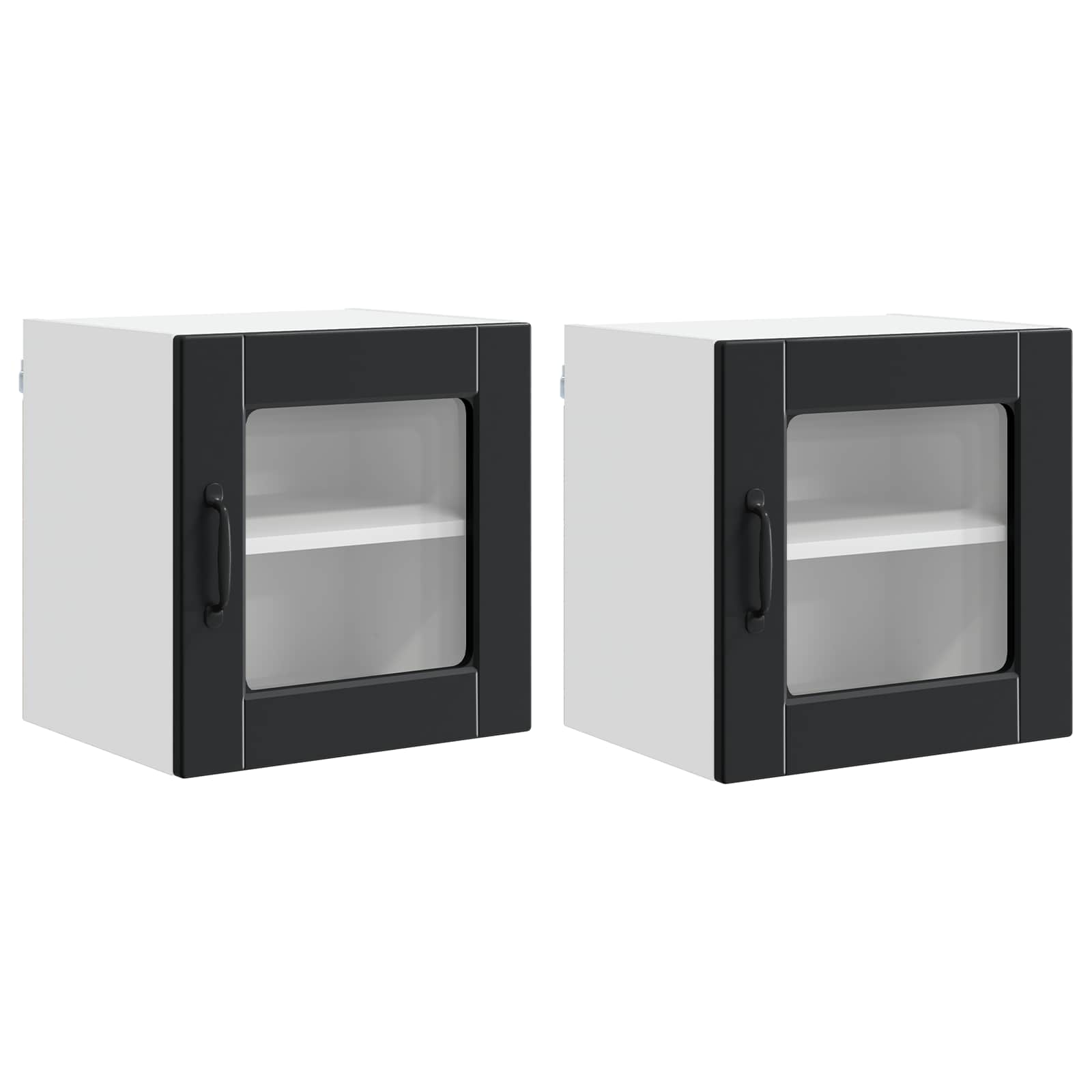 Wandglas-Schrank PORTO 2 pcs Schwarz 40 x 31 x 40 cm