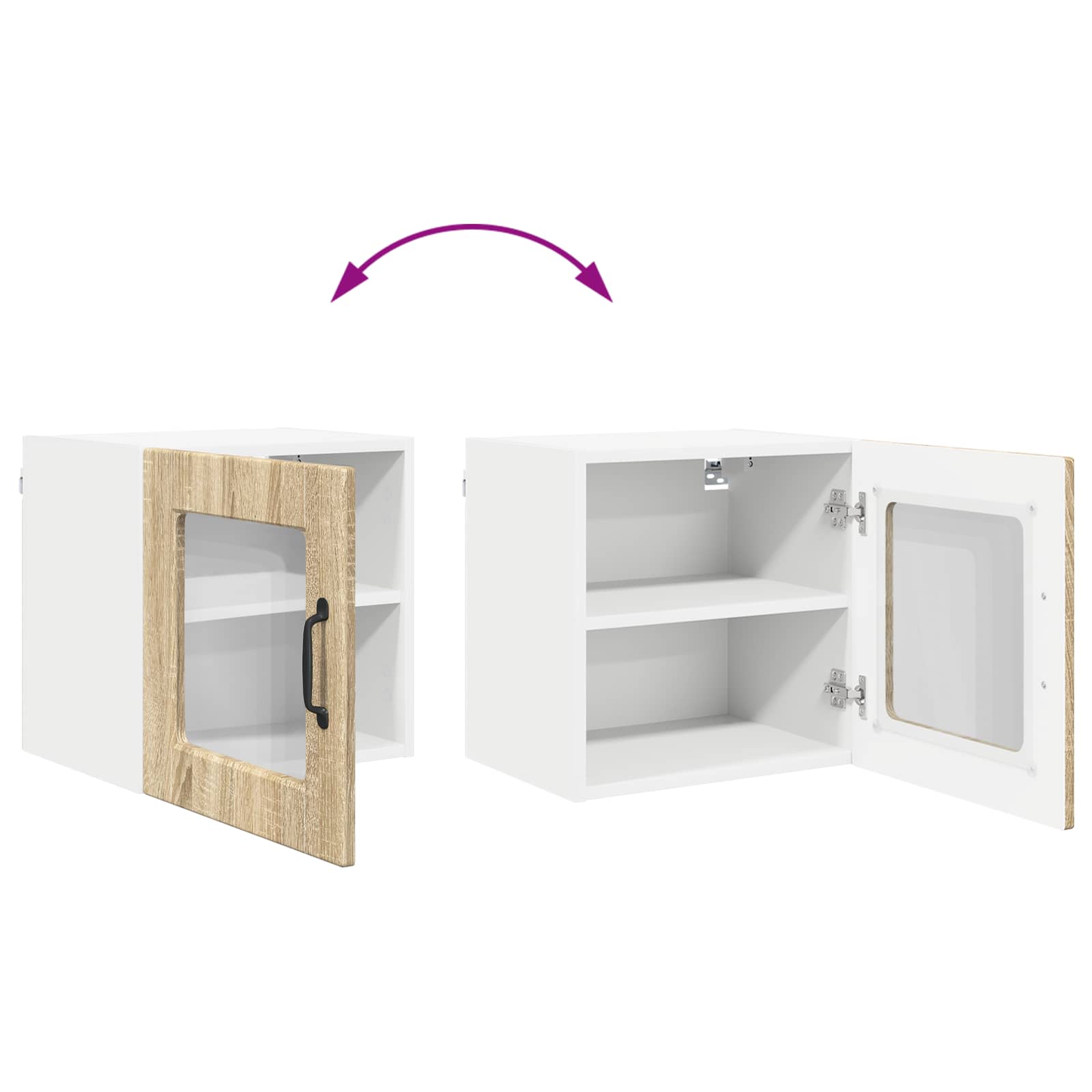 Wandglas-Schrank PORTO Sonoma-Eiche 40 x 31 x 40 cm