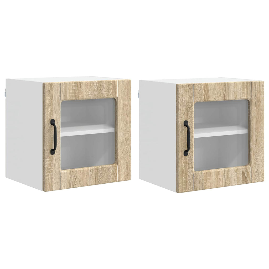 Wandglas-Schrank PORTO 2 pcs Sonoma-Eiche 40 x 31 x 40 cm