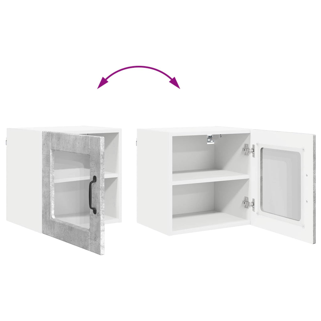 Wandglas-Schrank PORTO Beton Grau 40 x 31 x 40 cm Holzwerkstoff