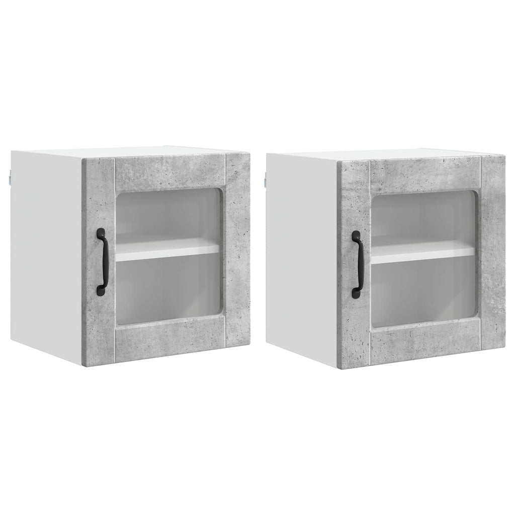 Wandglas-Schrank PORTO 2 pcs Beton Grau 40 x 31 x 40 cm