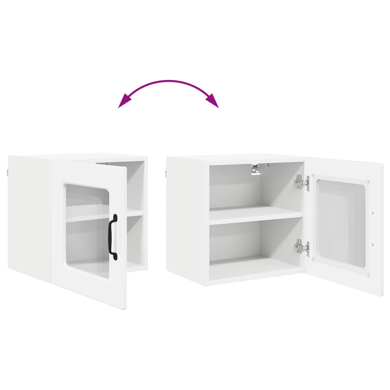 Wandglas-Schrank PORTO Hochglanz Weiß 40 x 31 x 40 cm
