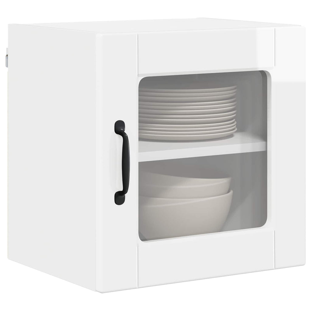 Wandglas-Schrank PORTO Hochglanz Weiß 40 x 31 x 40 cm