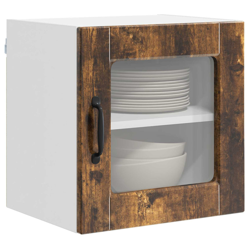 Wandglas-Schrank PORTO Geräucherte Eiche 40 x 31 x 40 cm
