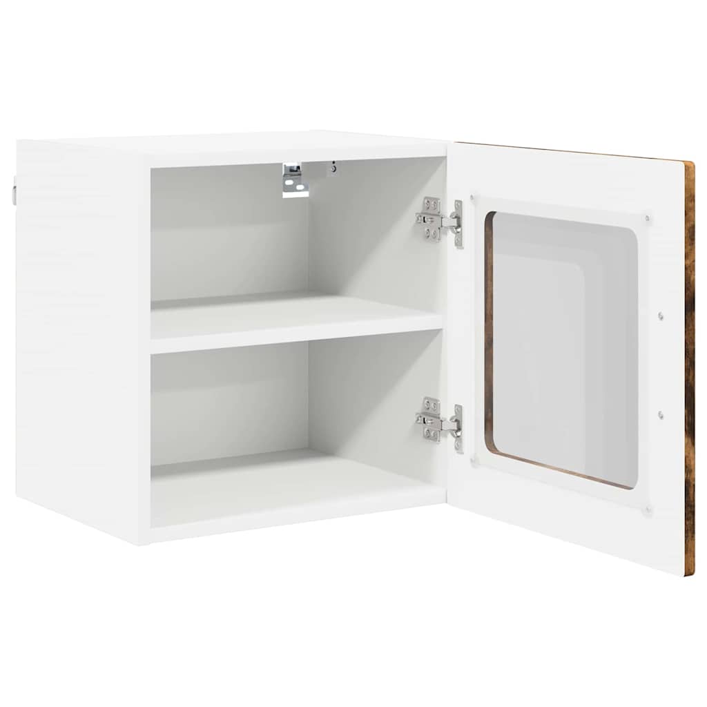 Wandglasvitrine PORTO 2 pcs Geräucherte Eiche 40 x 31 x 40 cm