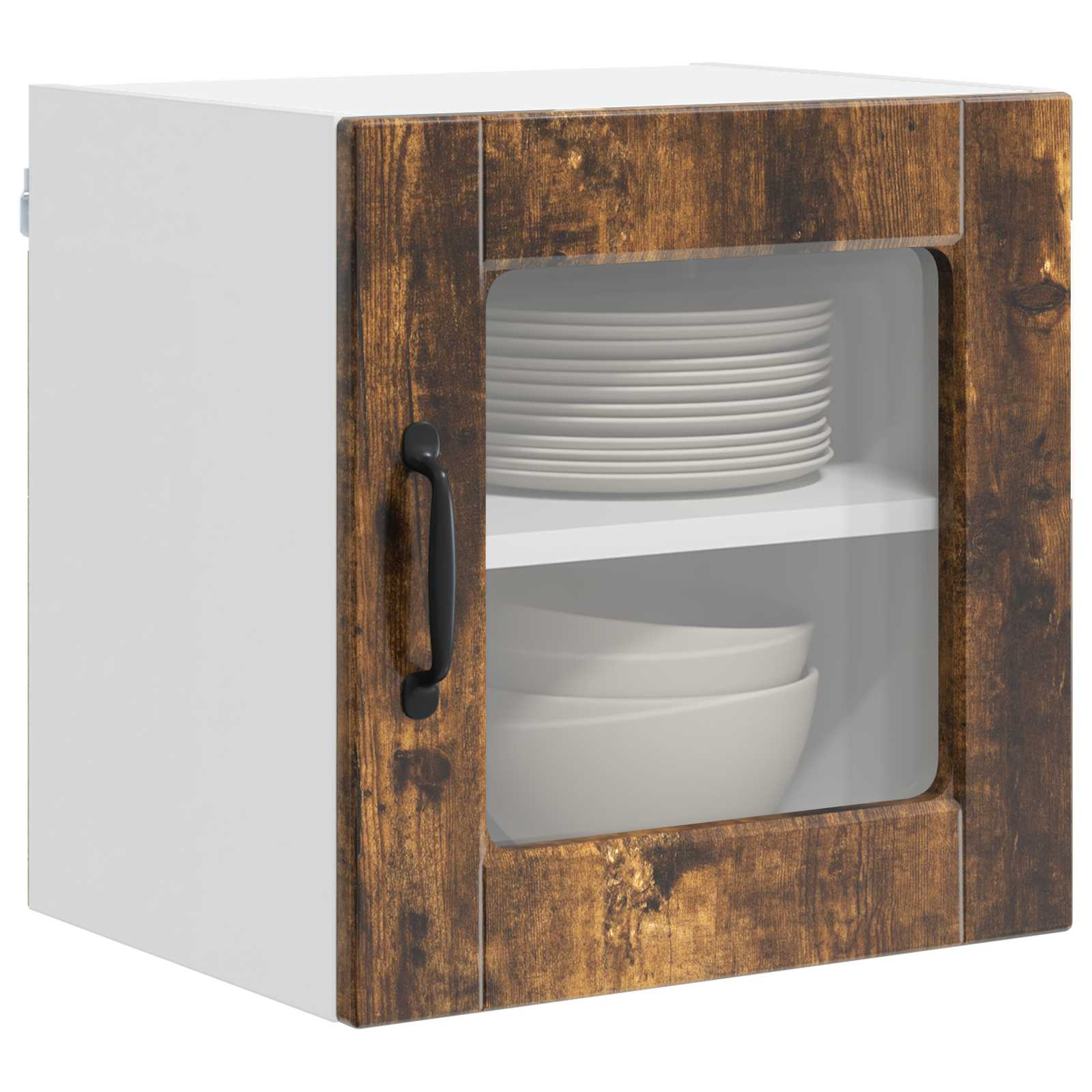 Wandglasvitrine PORTO 2 pcs Geräucherte Eiche 40 x 31 x 40 cm