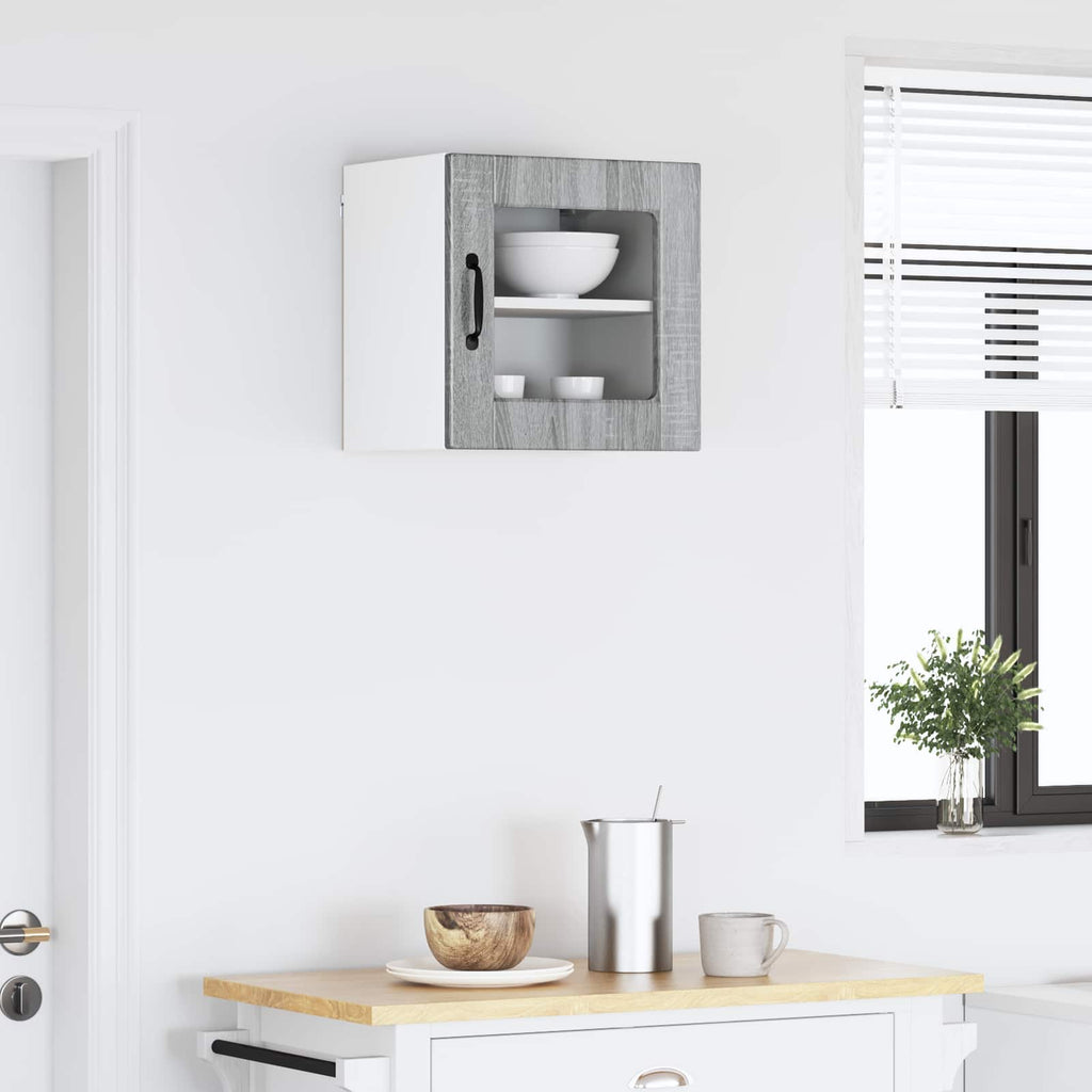 Wandglas-Schrank PORTO Graues Sonoma 40 x 31 x 40 cm