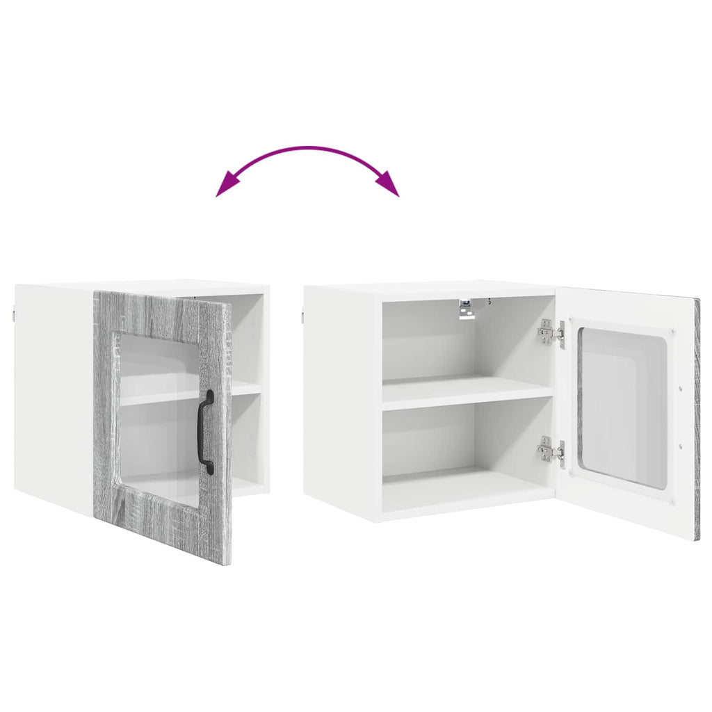 Wandglas-Schrank PORTO Graues Sonoma 40 x 31 x 40 cm