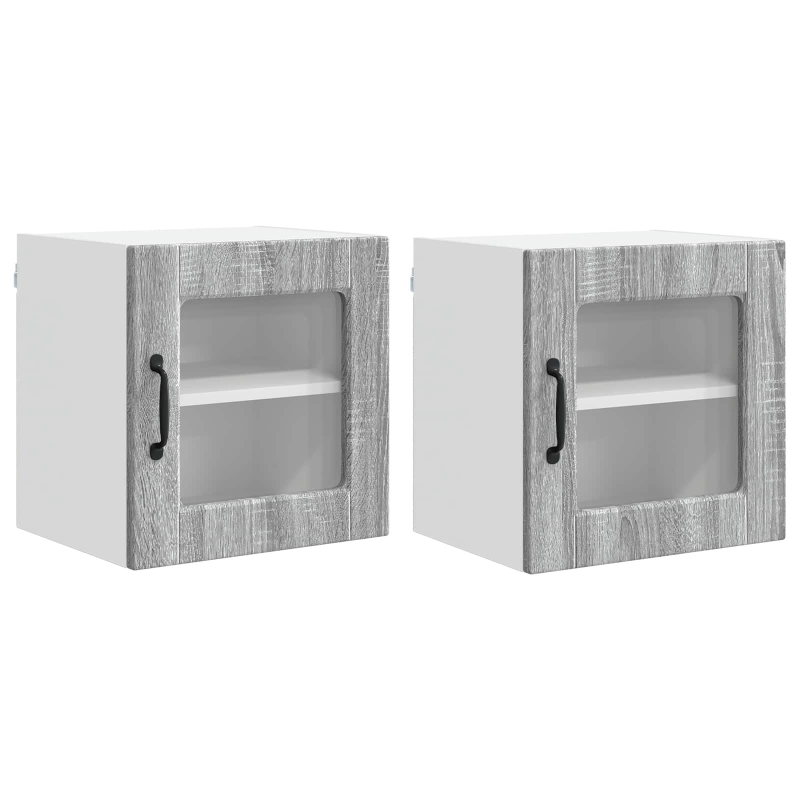 Wandglasschrank PORTO 2 pcs Graues Sonoma 40 x 31 x 40 cm