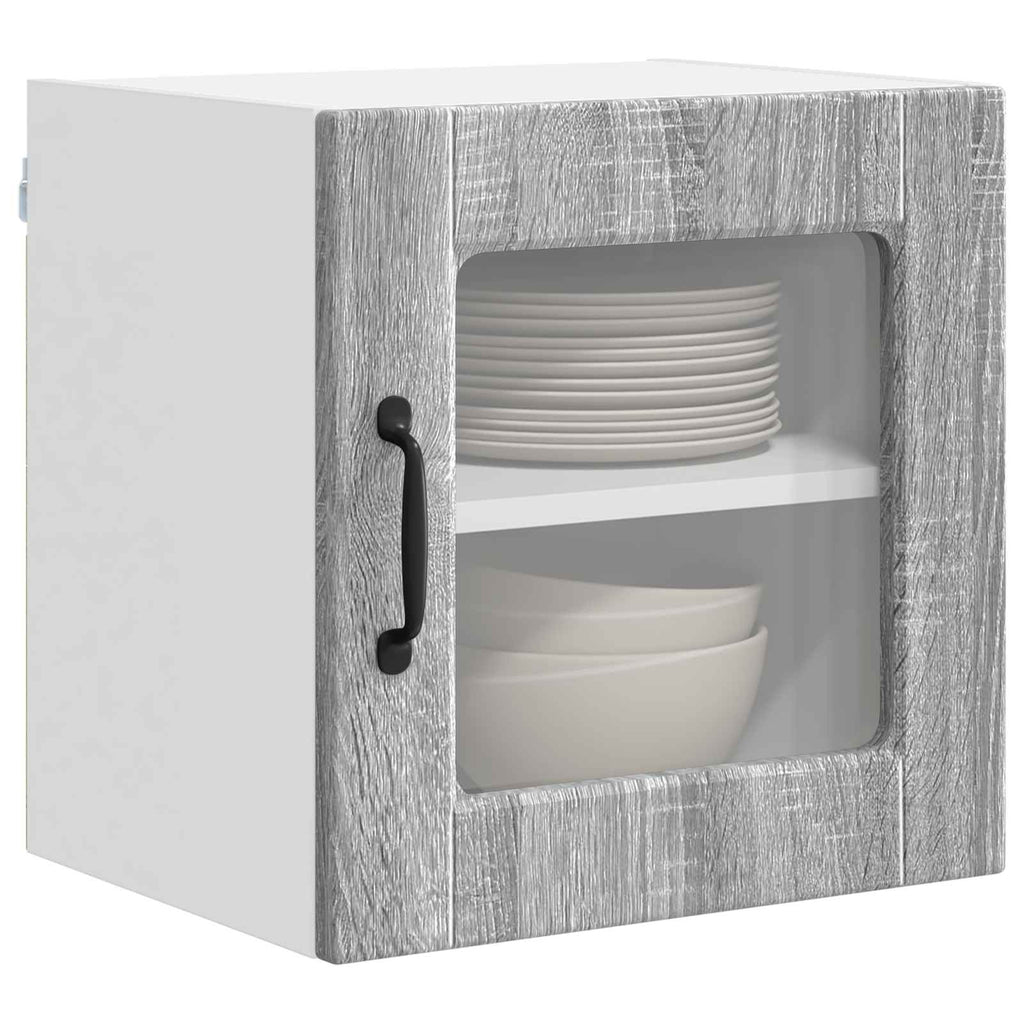 Wandglasschrank PORTO 2 pcs Graues Sonoma 40 x 31 x 40 cm