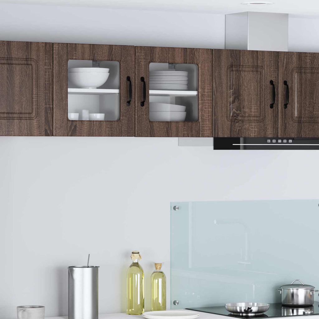 Wandglas-Schrank PORTO 2 pcs Braun Eichen-Optik 40 x 31 x 40 cm