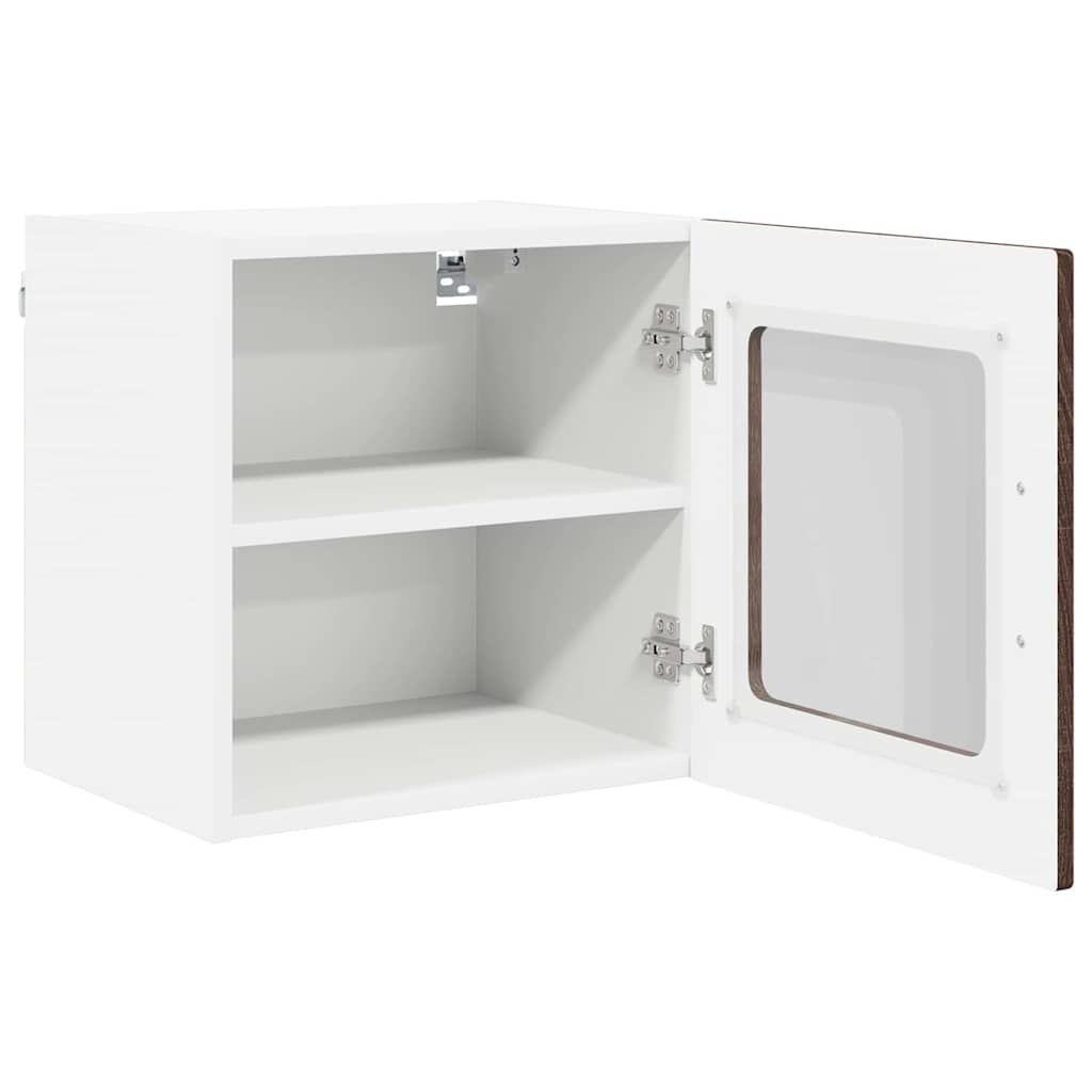 Wandglas-Schrank PORTO 2 pcs Braun Eichen-Optik 40 x 31 x 40 cm