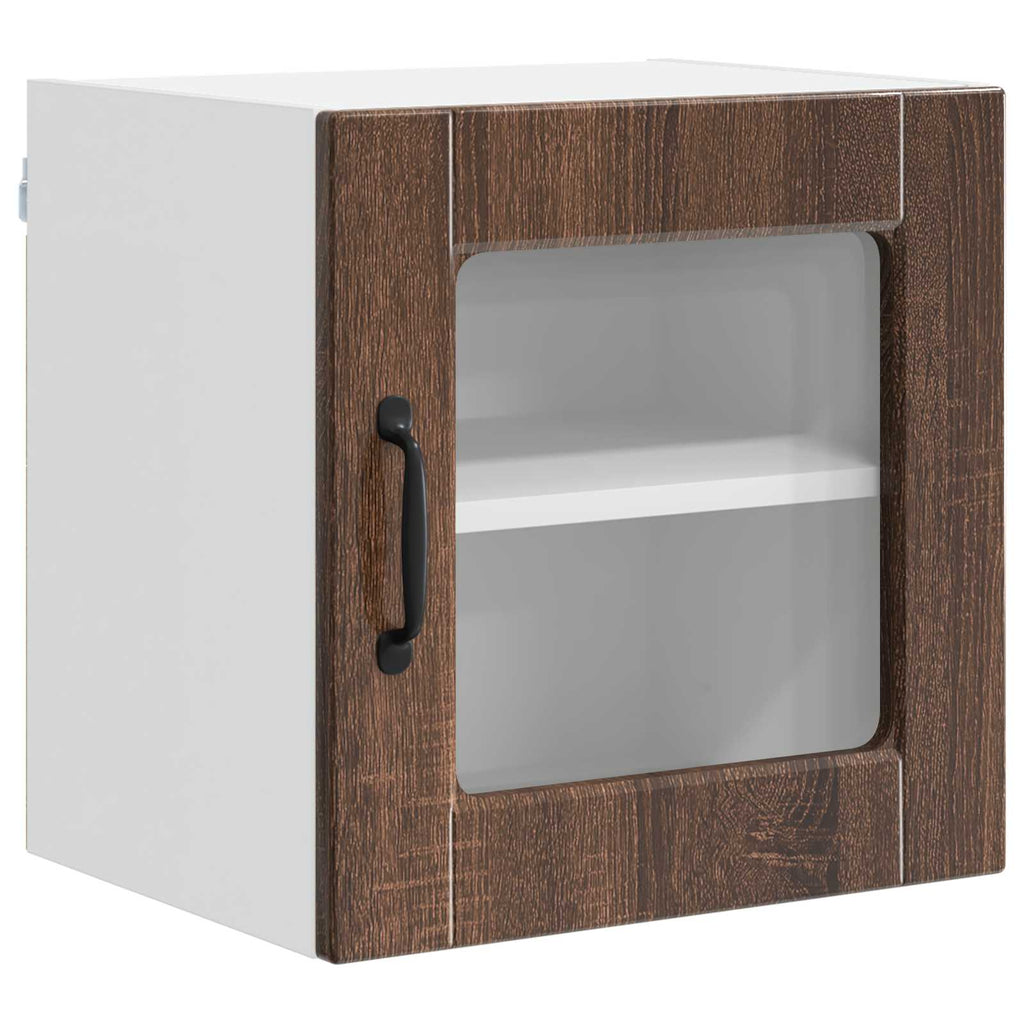 Wandglas-Schrank PORTO 2 pcs Braun Eichen-Optik 40 x 31 x 40 cm