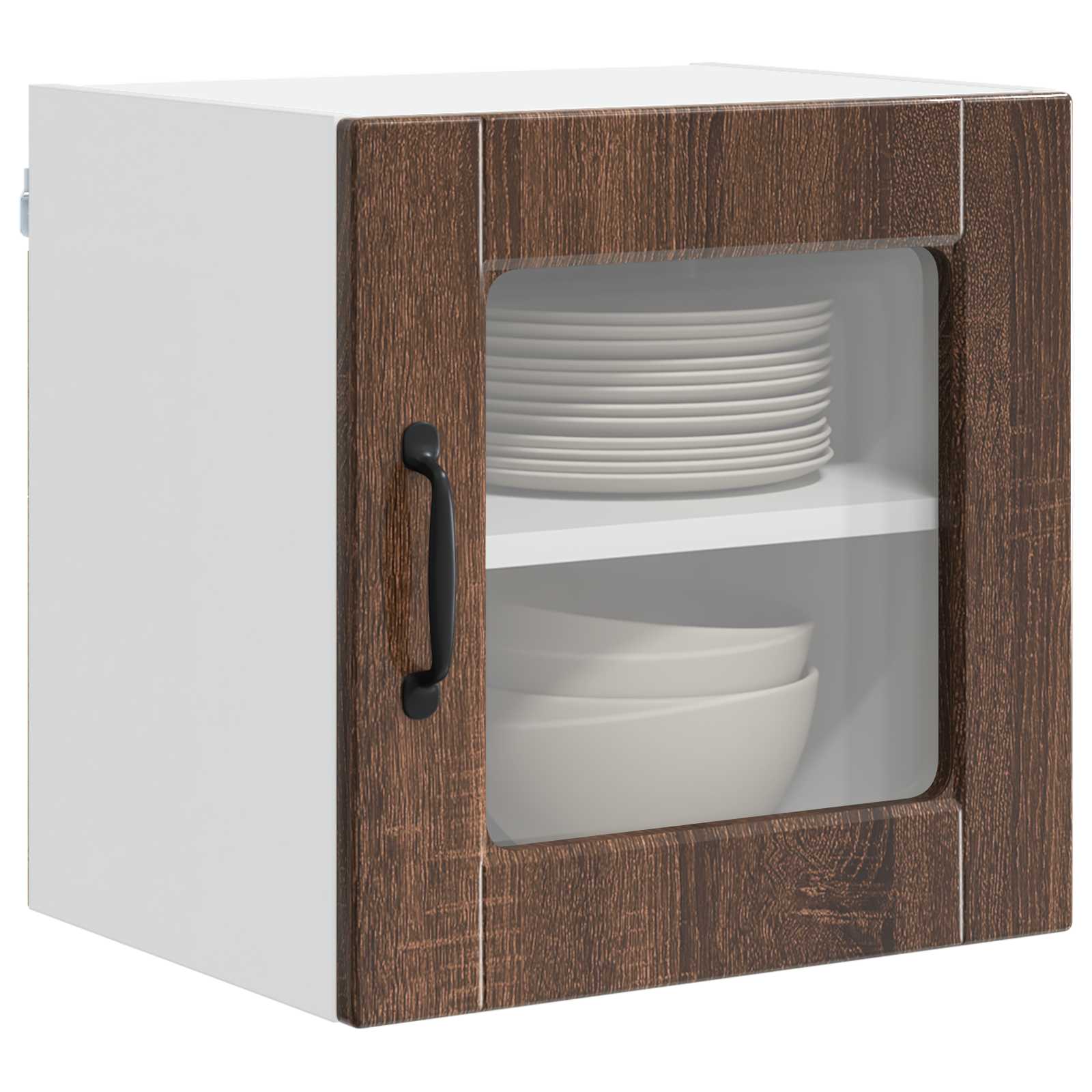 Wandglas-Schrank PORTO 2 pcs Braun Eichen-Optik 40 x 31 x 40 cm