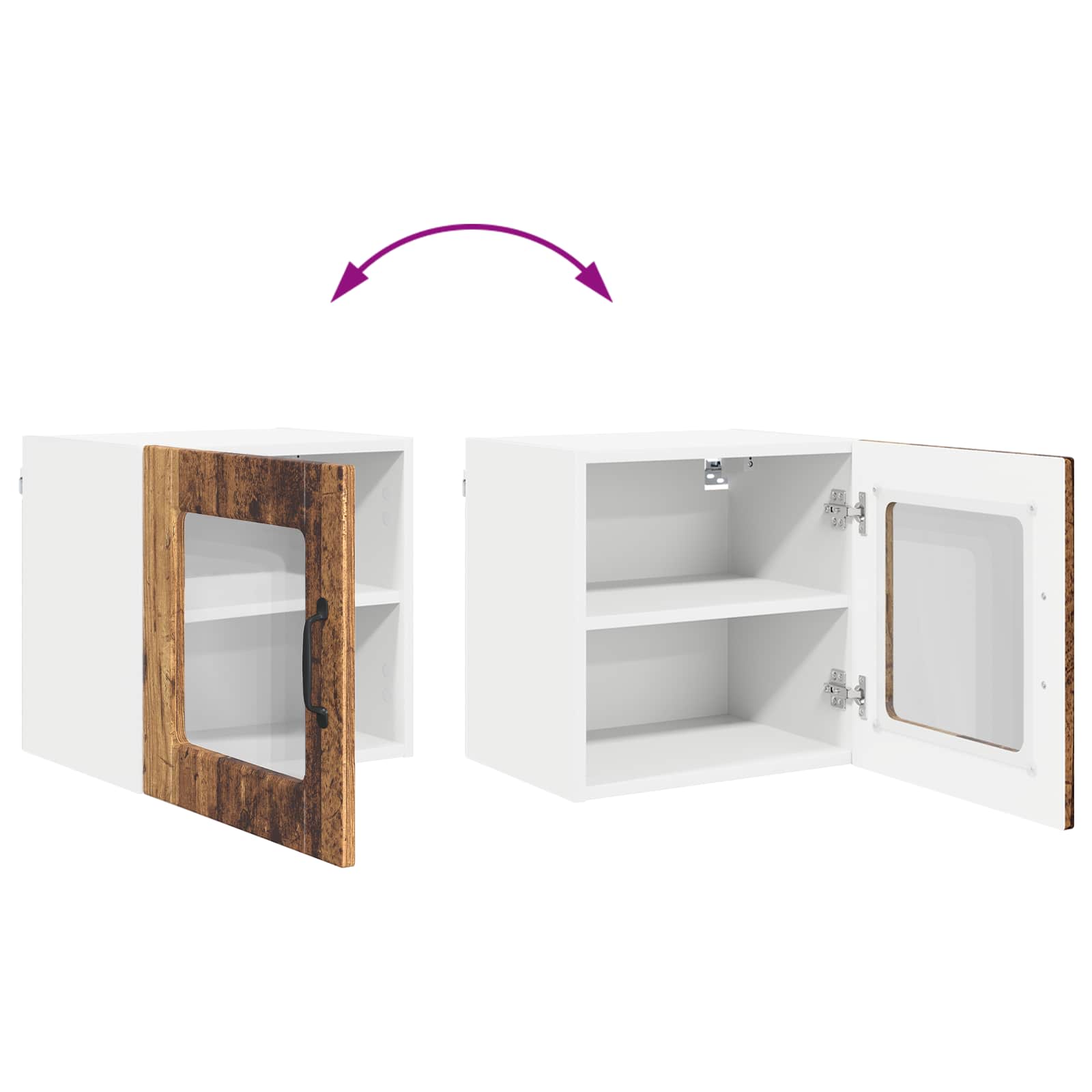 Wandglas-Schrank PORTO Altholz 40 x 31 x 40 cm Holzwerkstoff