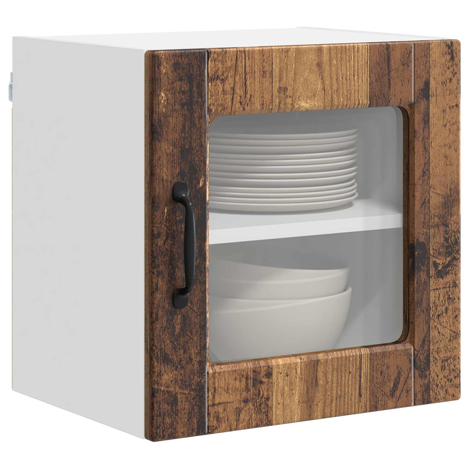 Wandglas-Schrank PORTO Altholz 40 x 31 x 40 cm Holzwerkstoff