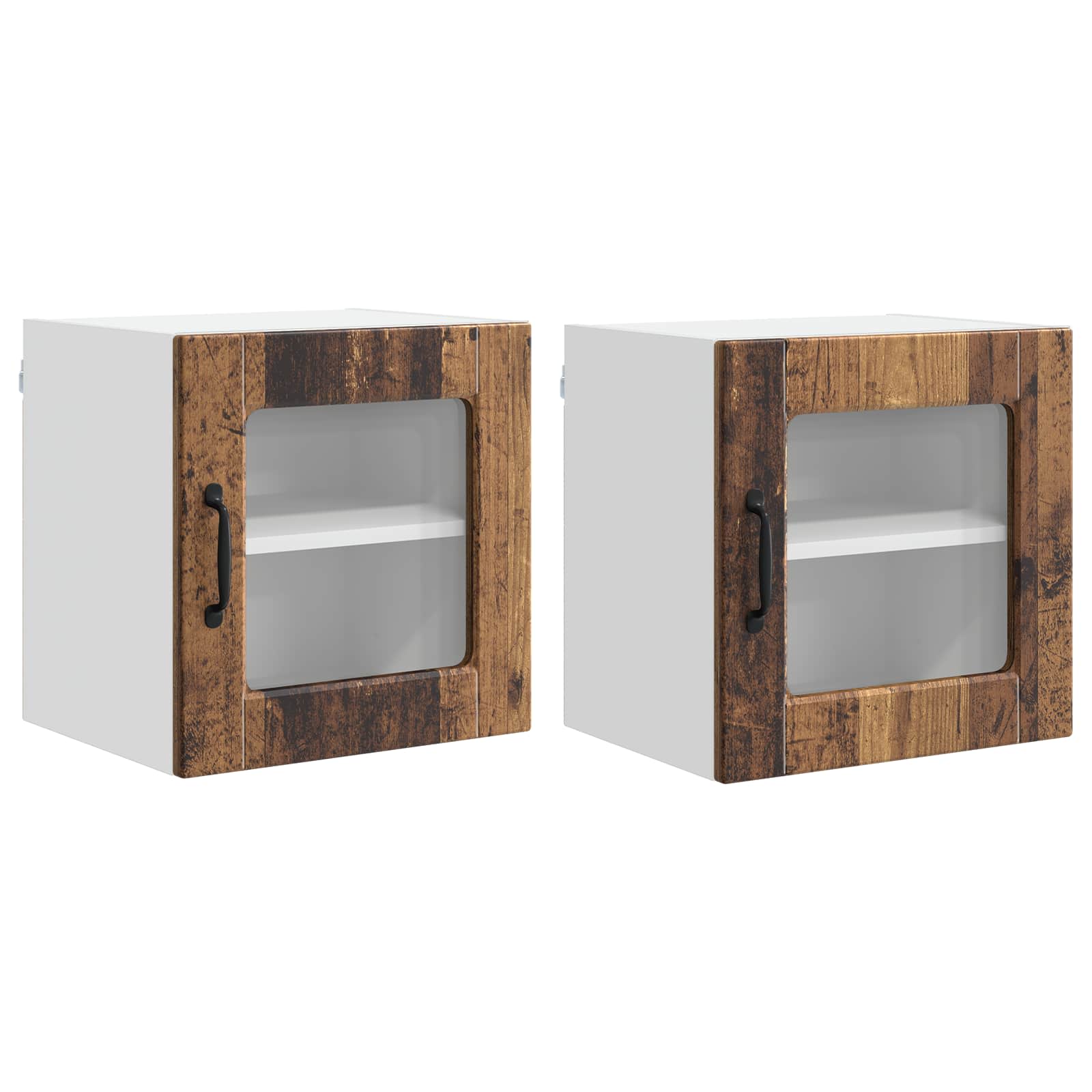 Wandglas-Schrank PORTO 2 pcs Altholz 40 x 31 x 40 cm