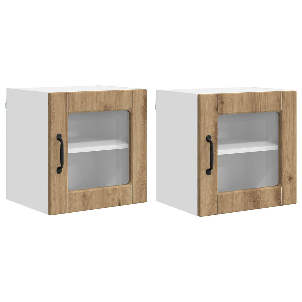 Wandglas-Schrank PORTO 2 pcs Artisan-Eiche 40 x 31 x 40 cm