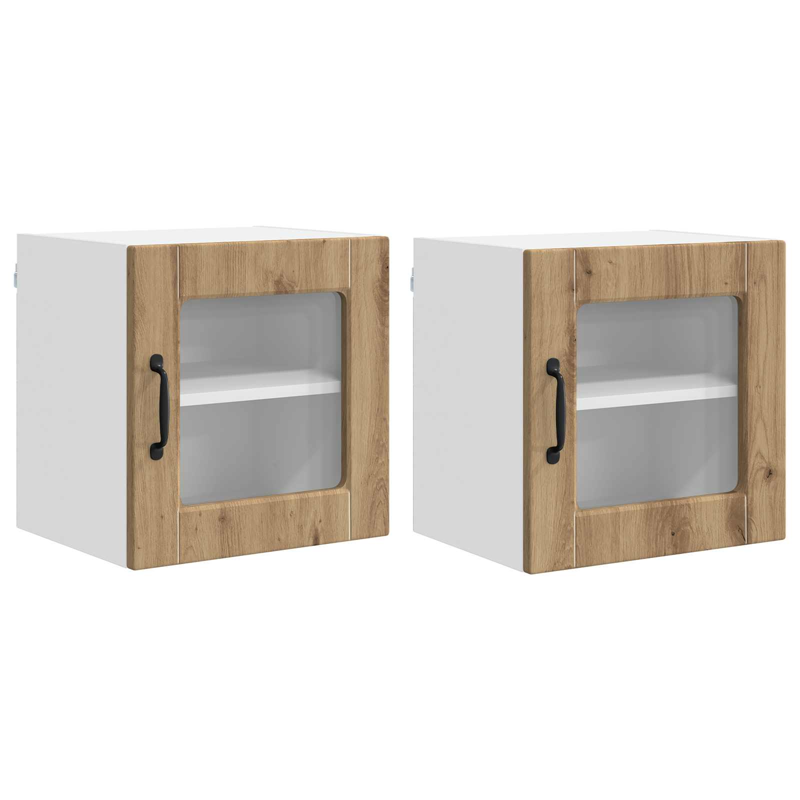 Wandglas-Schrank PORTO 2 pcs Artisan-Eiche 40 x 31 x 40 cm