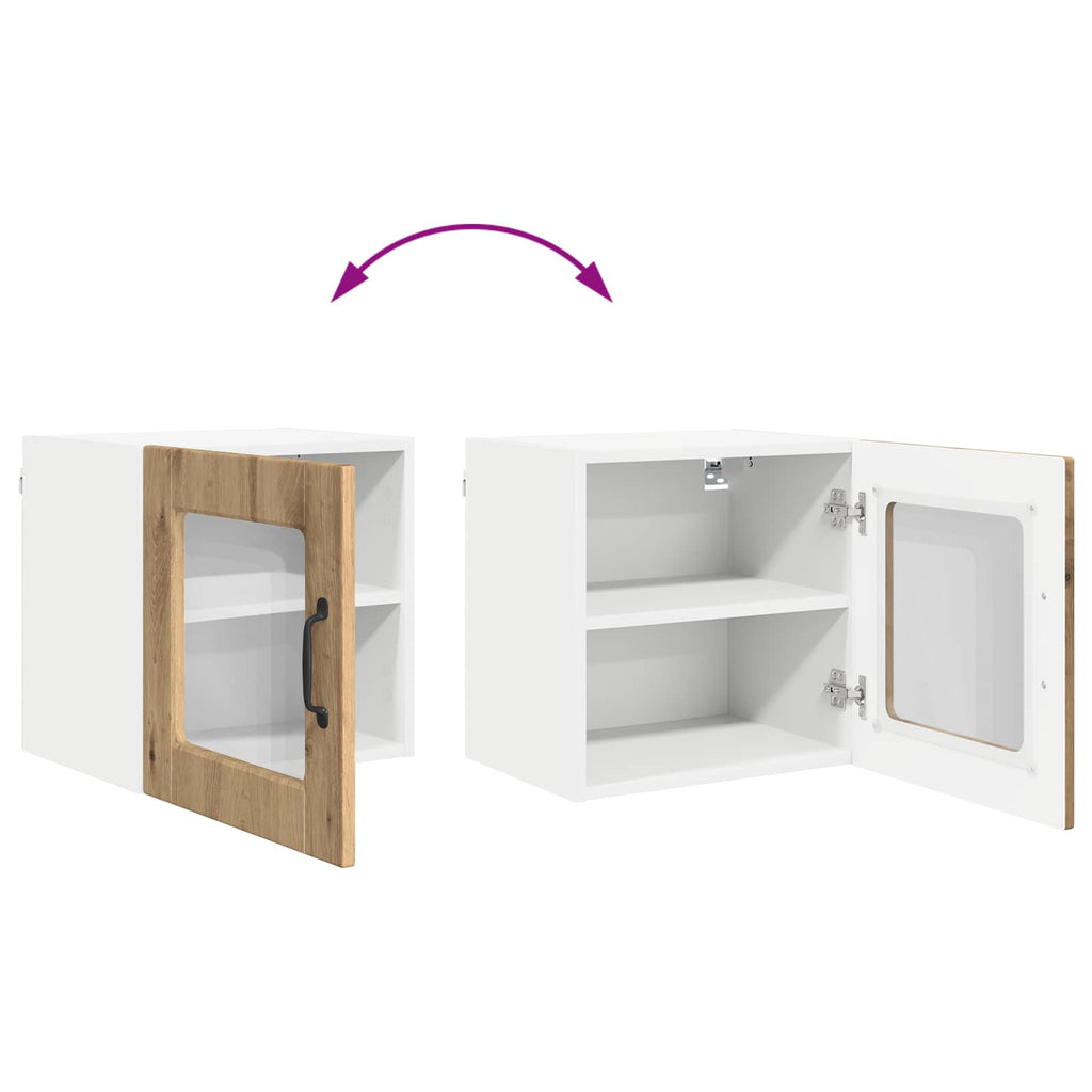 Wandglas-Schrank PORTO 2 pcs Artisan-Eiche 40 x 31 x 40 cm