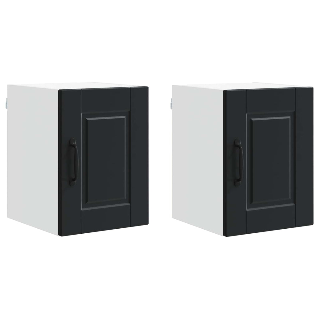 Wandschrank PORTO 2 pcs Schwarz 30 x 31 x 40 cm Holzwerkstoff