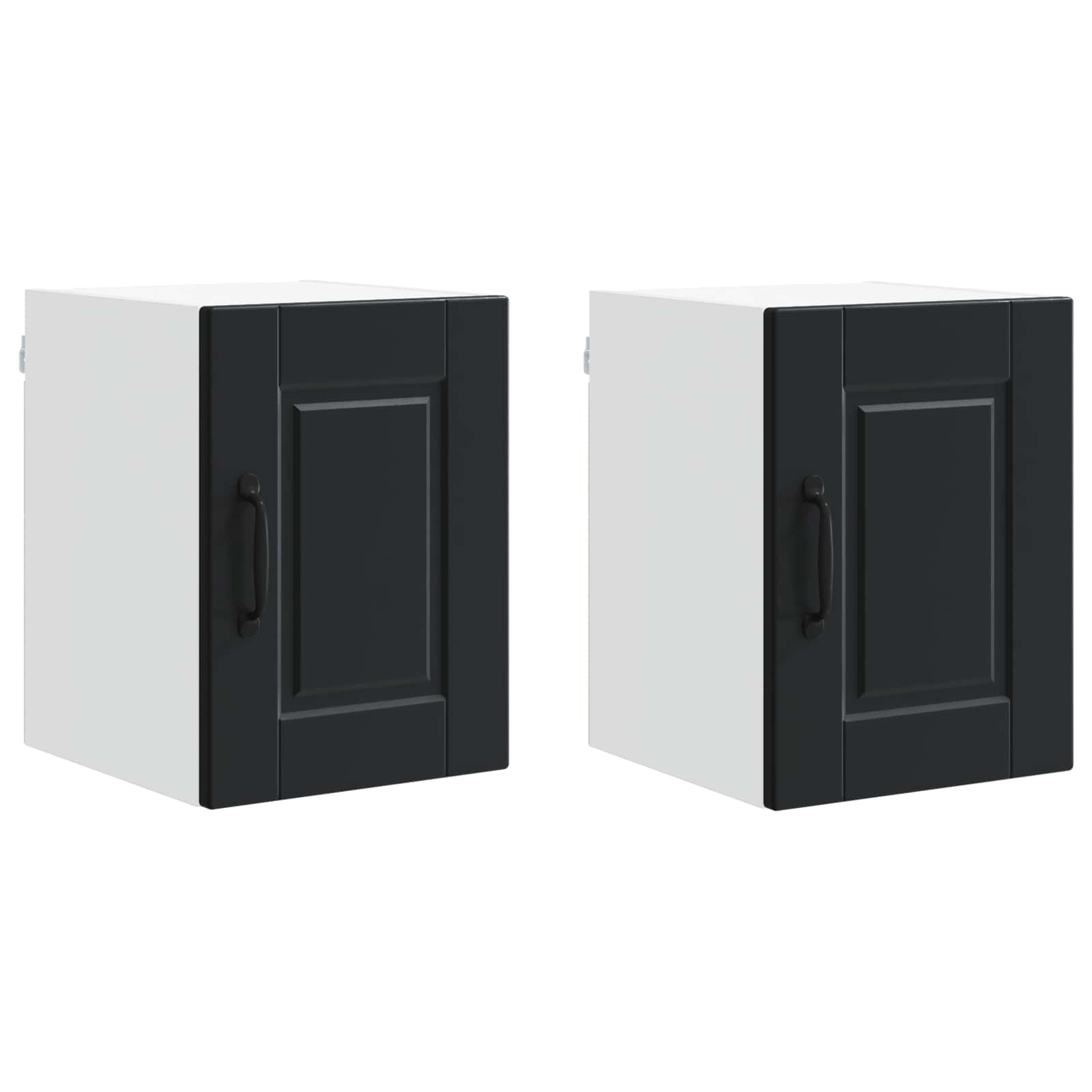 Wandschrank PORTO 2 pcs Schwarz 30 x 31 x 40 cm Holzwerkstoff