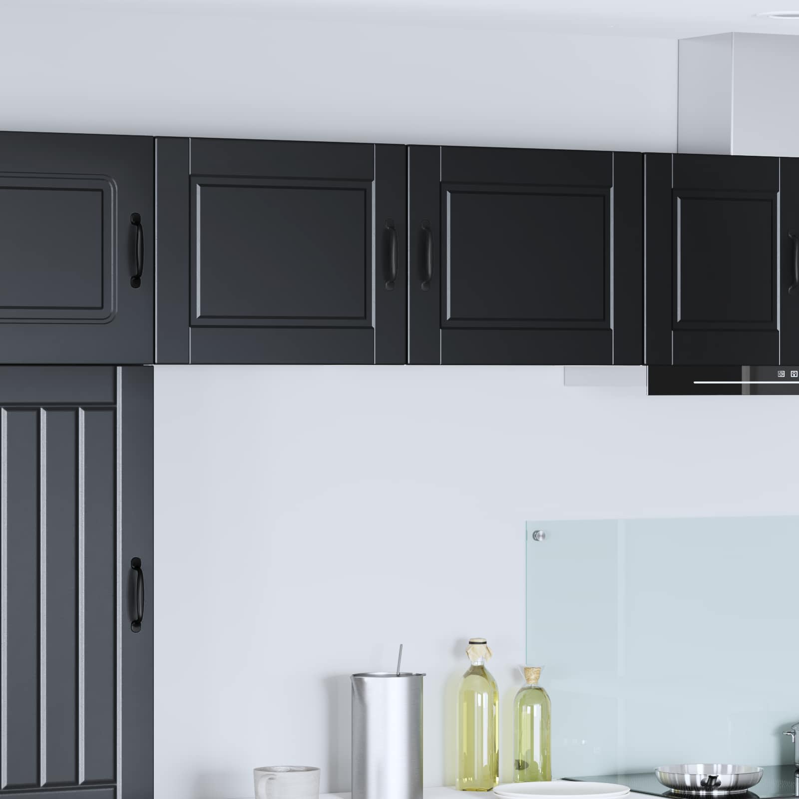 Wandschrank PORTO 2 pcs Schwarz 50 x 31 x 40 cm Holzwerkstoff