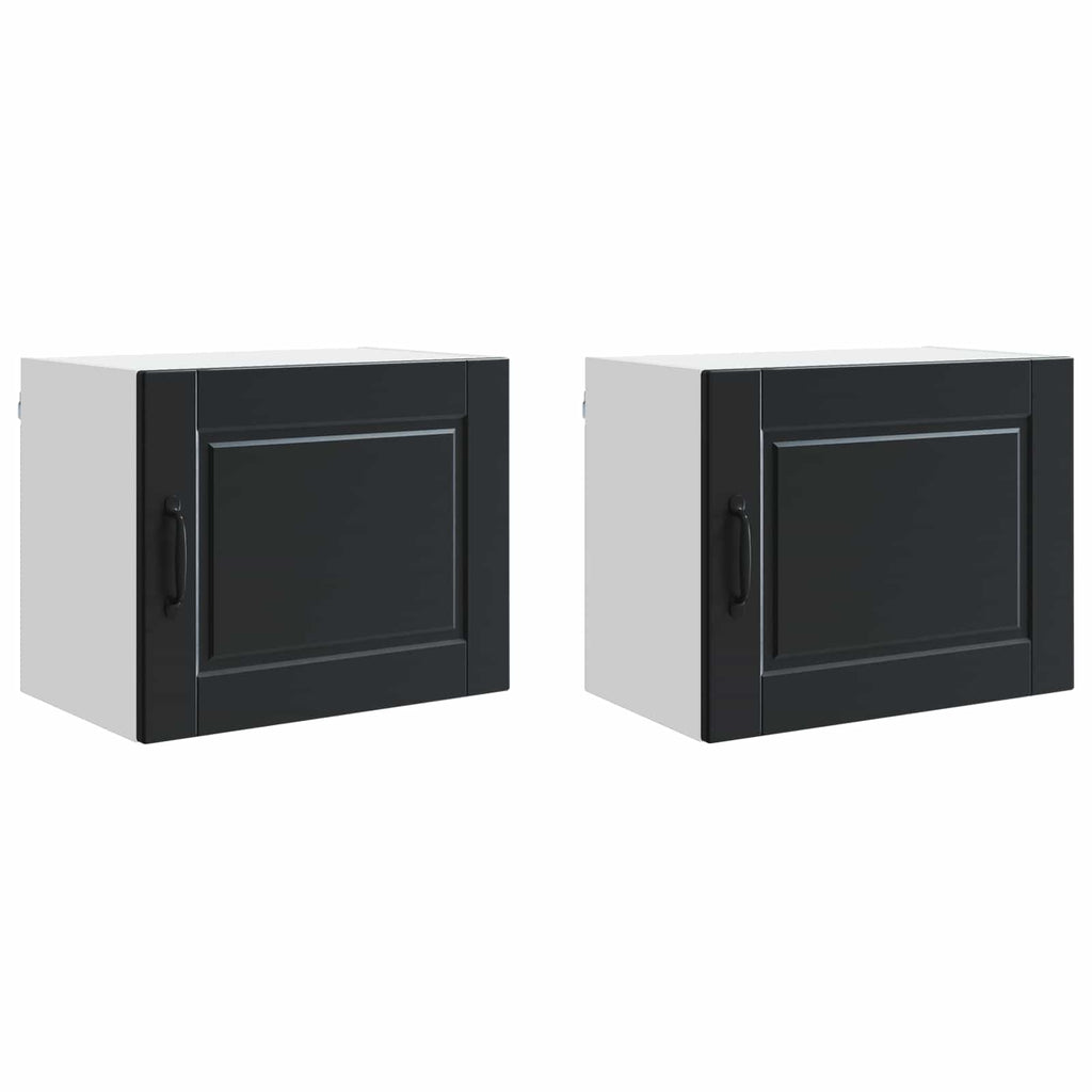 Wandschrank PORTO 2 pcs Schwarz 50 x 31 x 40 cm Holzwerkstoff