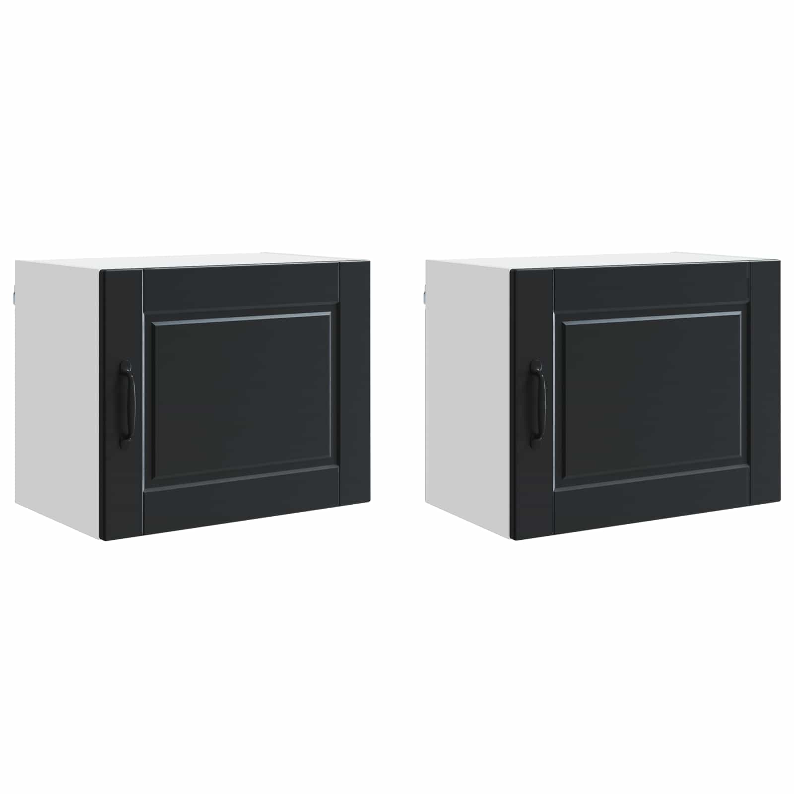 Wandschrank PORTO 2 pcs Schwarz 50 x 31 x 40 cm Holzwerkstoff