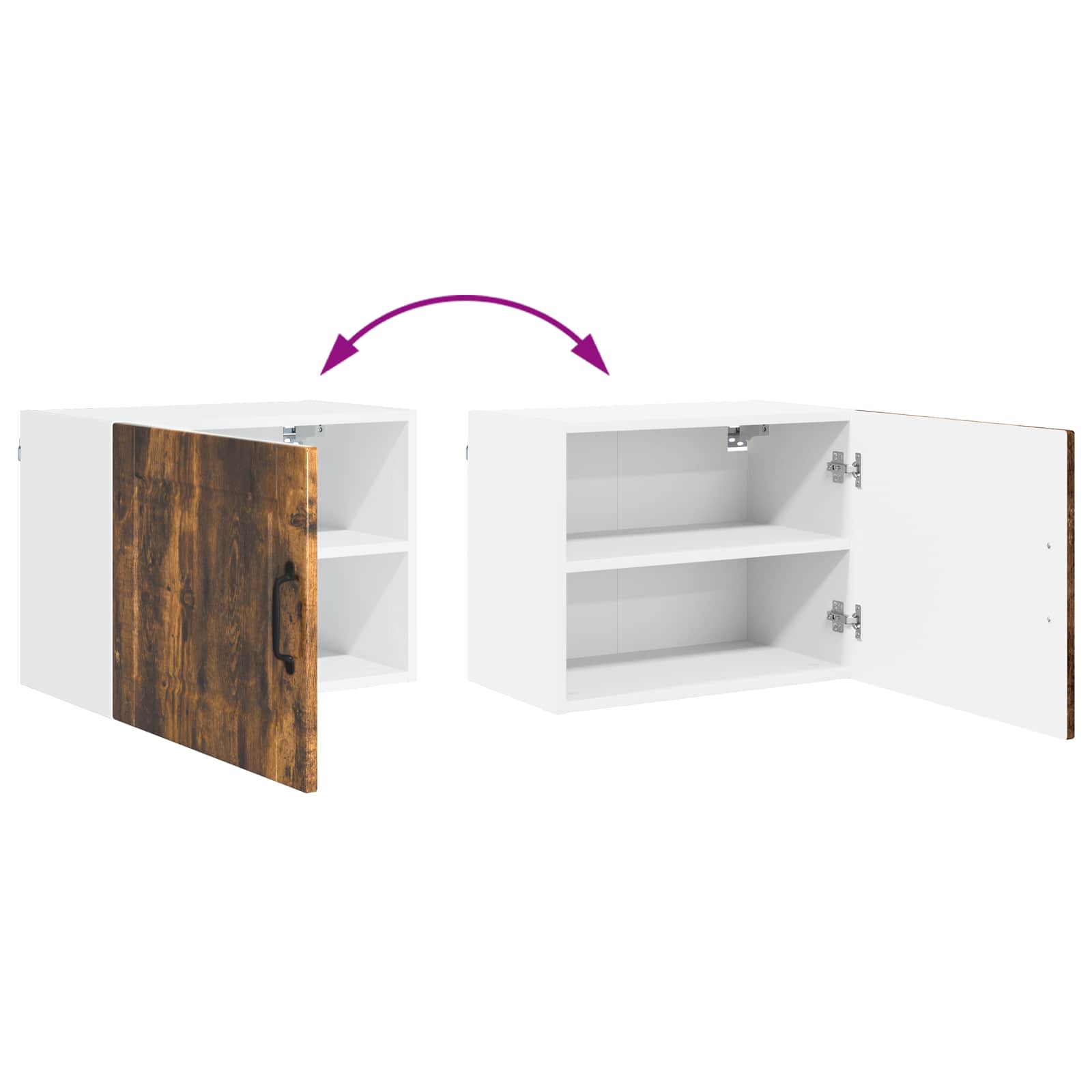 Wandschrank PORTO 2 pcs Geräucherte Eiche 50 x 31 x 40 cm