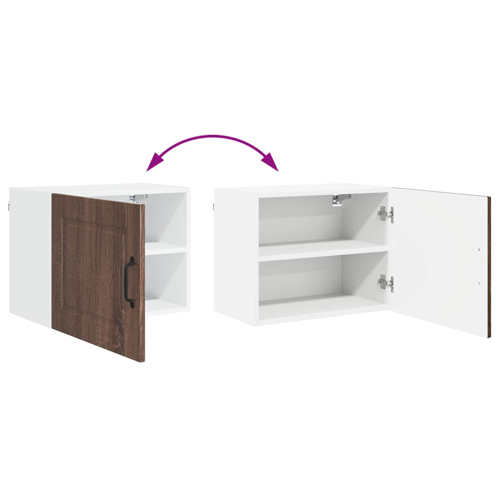 Wandschrank PORTO 2 pcs Braun Eichen-Optik 50 x 31 x 40 cm