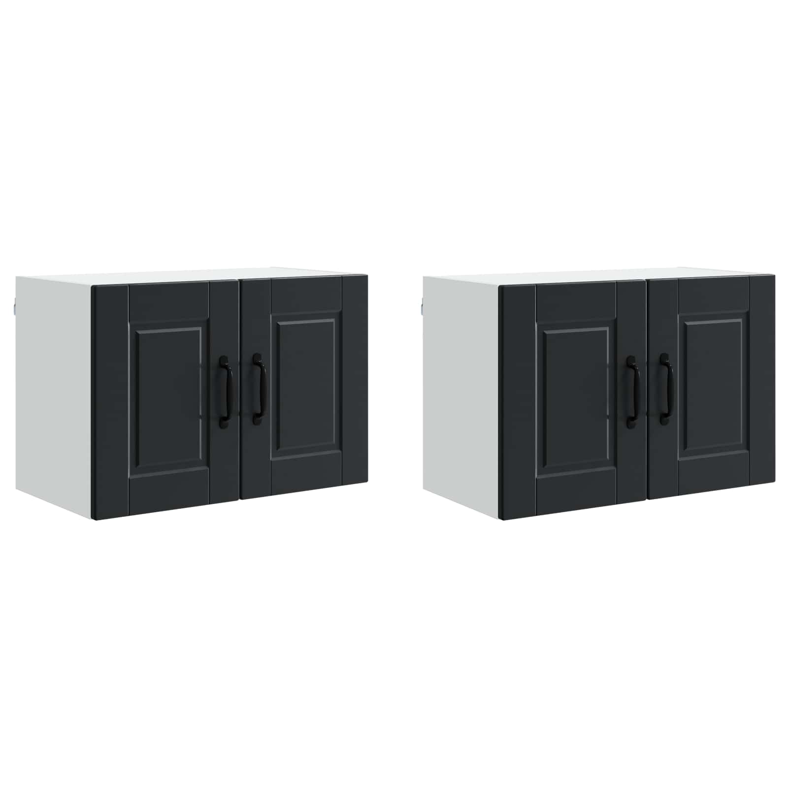 Wandschrank PORTO 2 pcs Schwarz 60 x 31 x 40 cm Holzwerkstoff