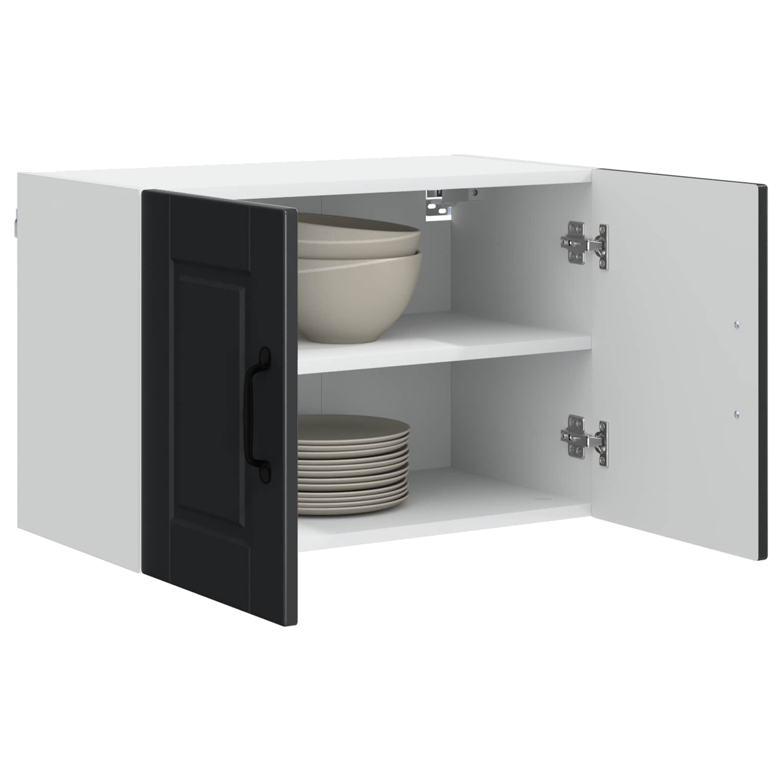 Wandschrank PORTO 2 pcs Schwarz 60 x 31 x 40 cm Holzwerkstoff