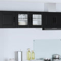 Wandglasvitrine PORTO Schwarz 80 x 31 x 40 cm Holzwerkstoff