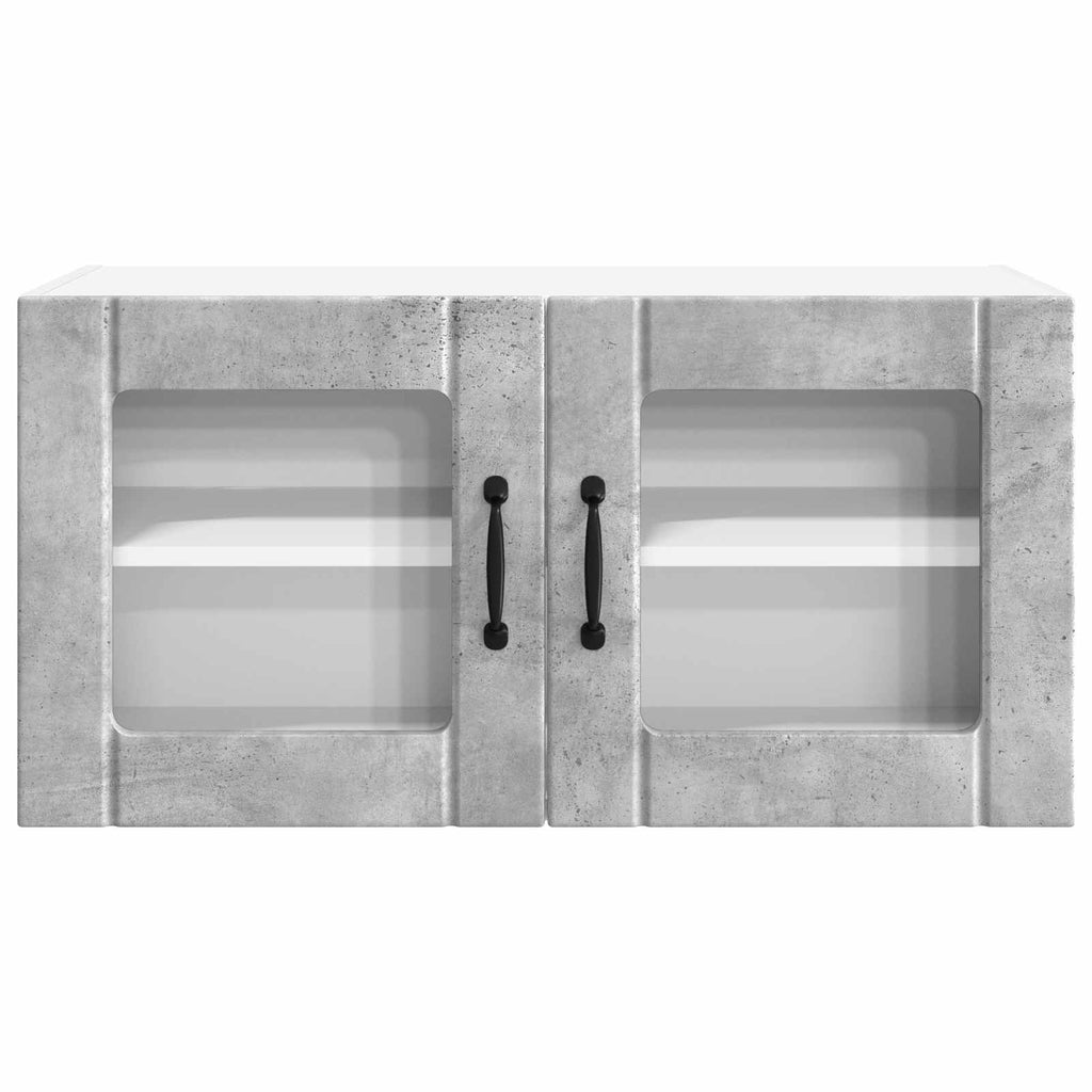 Wandglas-Schrank PORTO Beton Grau 80 x 31 x 40 cm Holzwerkstoff