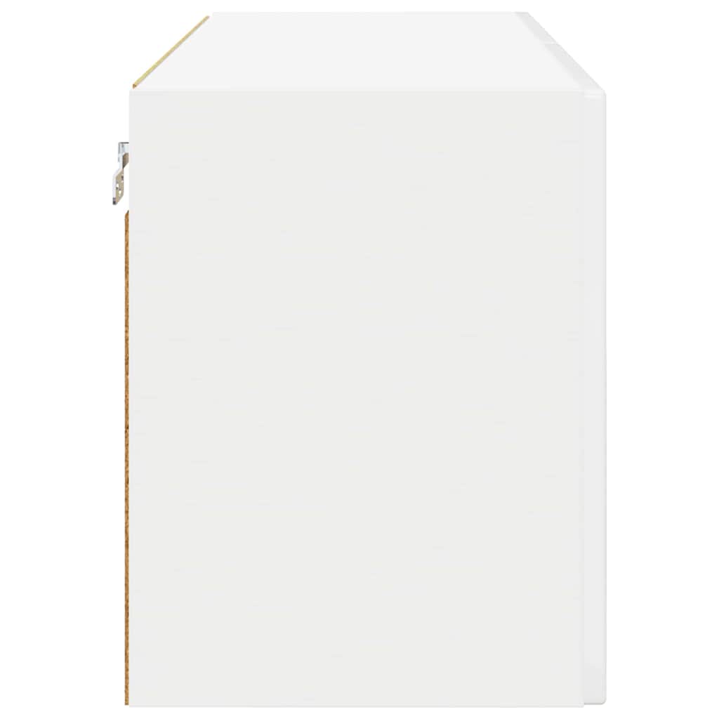 Wandglas-Schrank PORTO Hochglanz Weiß 80 x 31 x 40 cm
