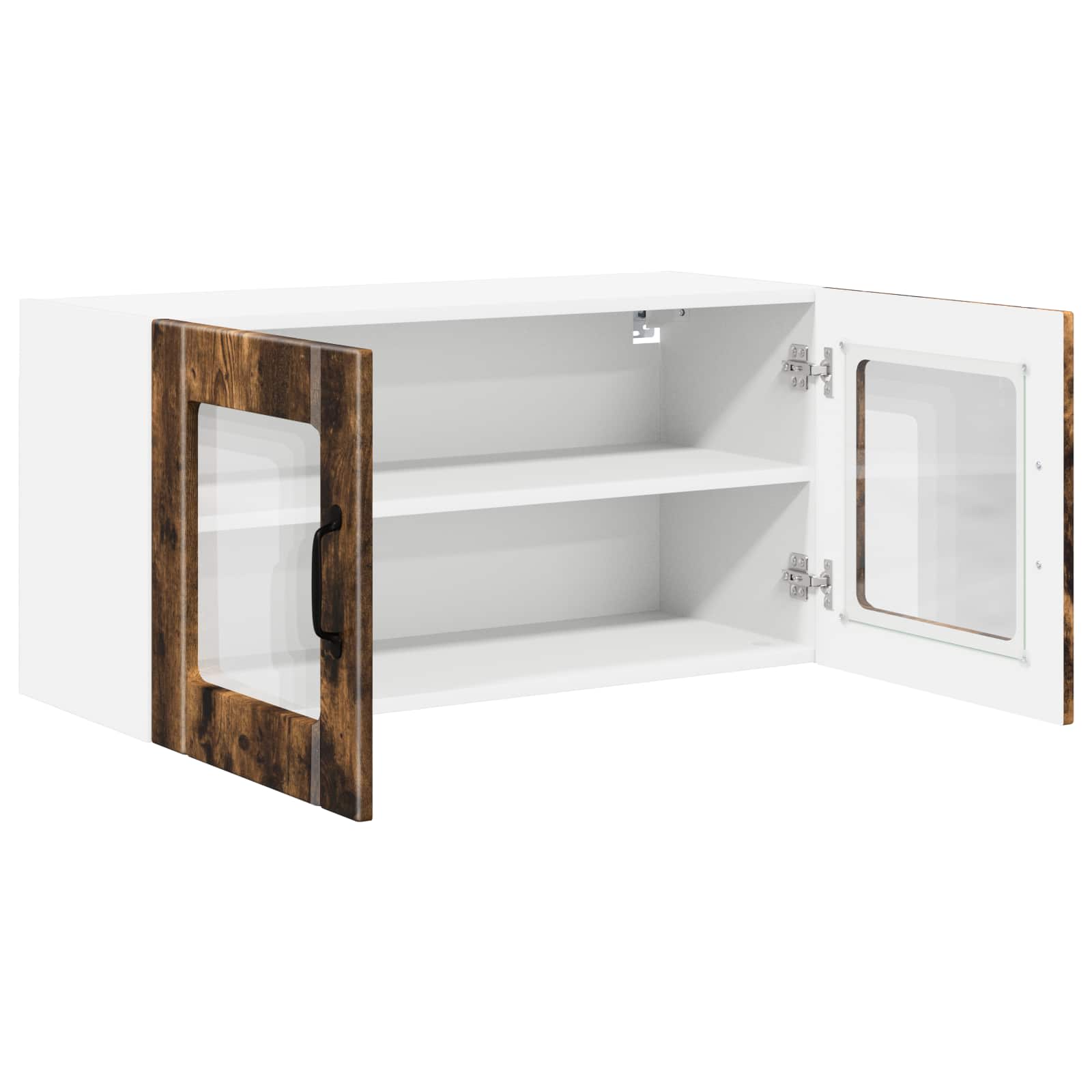Wandglas-Schrank PORTO Geräucherte Eiche 80 x 31 x 40 cm