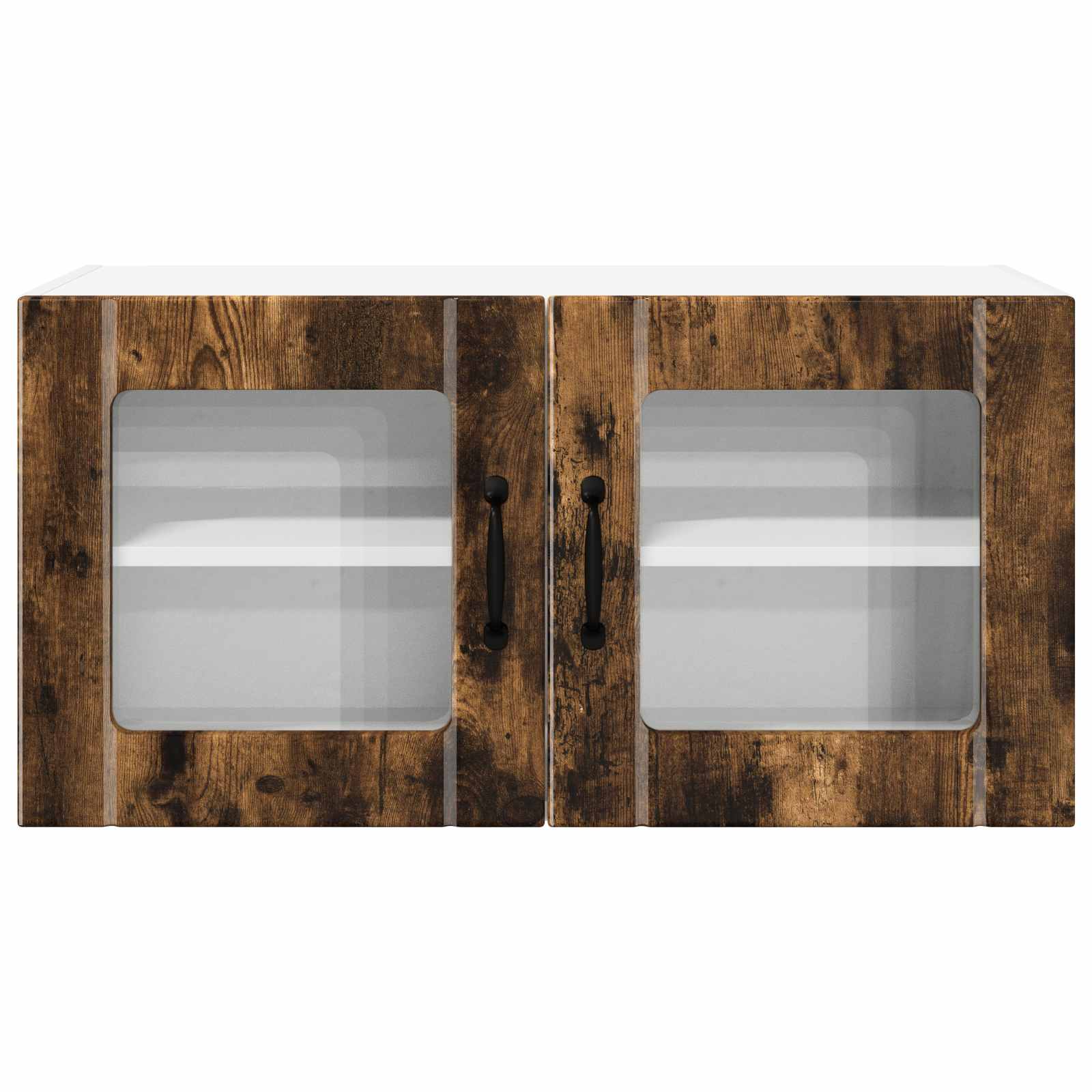 Wandglas-Schrank PORTO Geräucherte Eiche 80 x 31 x 40 cm