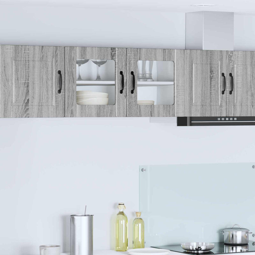 Wandglas-Schrank PORTO Graues Sonoma 80 x 31 x 40 cm