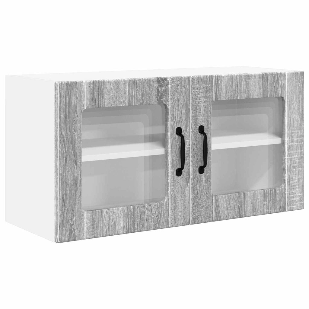 Wandglas-Schrank PORTO Graues Sonoma 80 x 31 x 40 cm