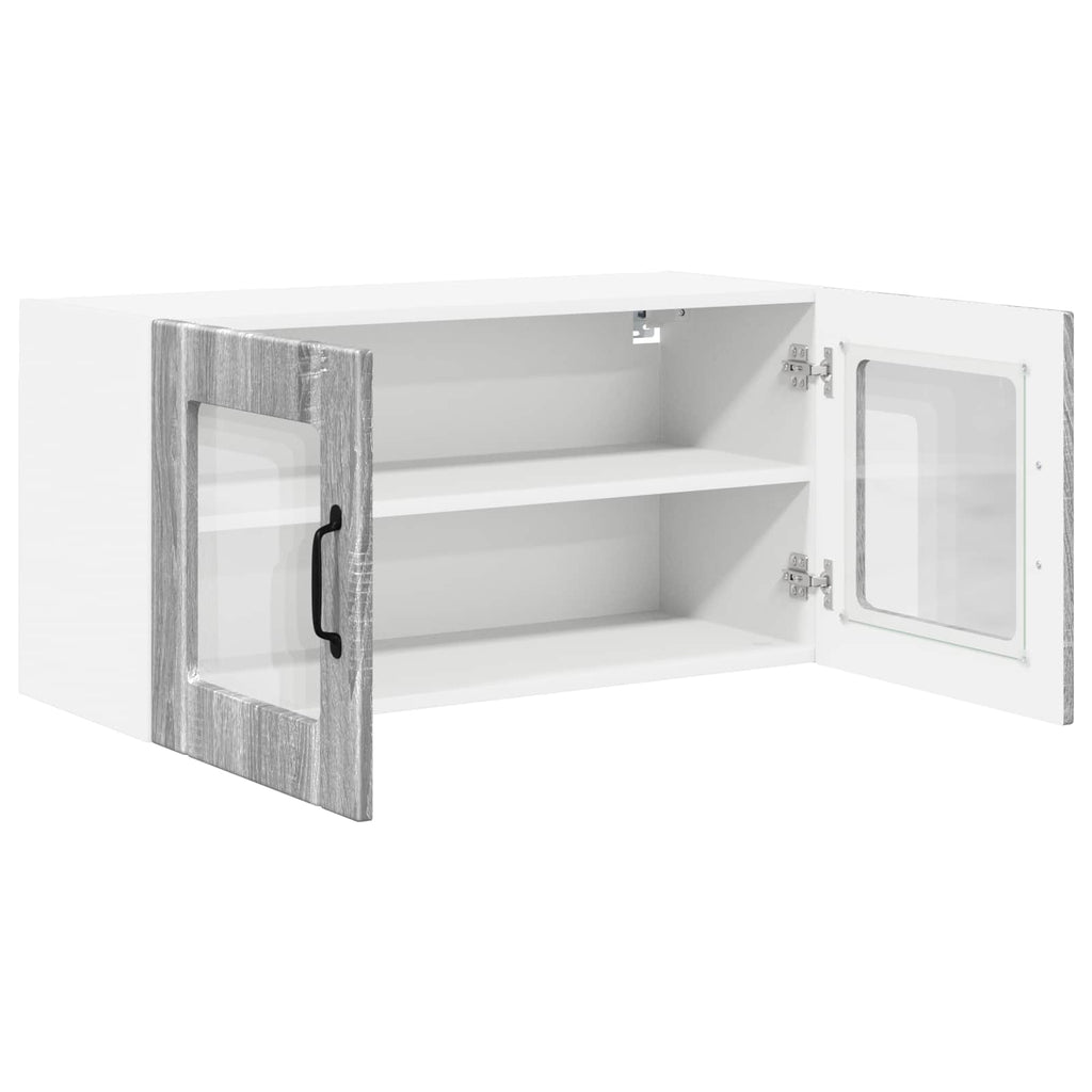 Wandglas-Schrank PORTO Graues Sonoma 80 x 31 x 40 cm