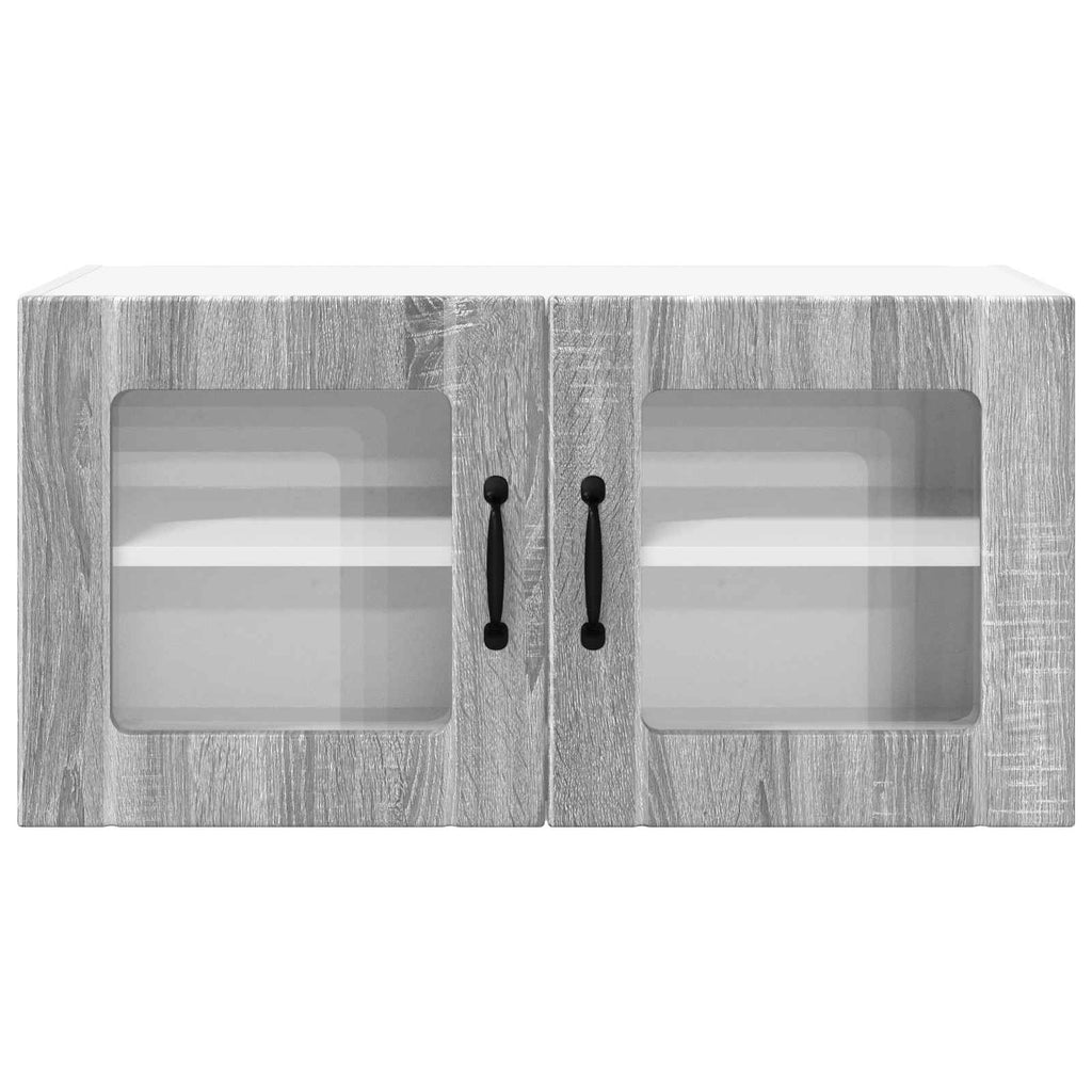 Wandglas-Schrank PORTO Graues Sonoma 80 x 31 x 40 cm