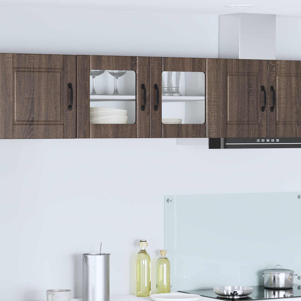 Wandglas-Schrank PORTO Braun Eichen-Optik 80 x 31 x 40 cm