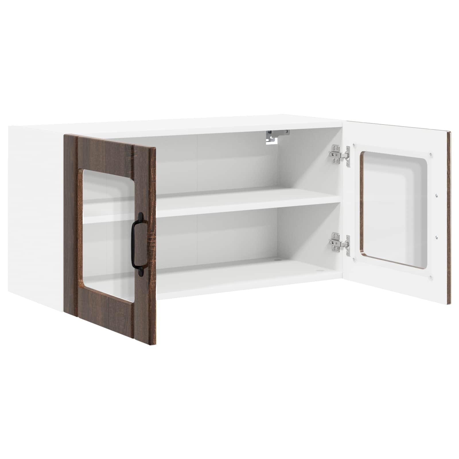 Wandglas-Schrank PORTO Braun Eichen-Optik 80 x 31 x 40 cm