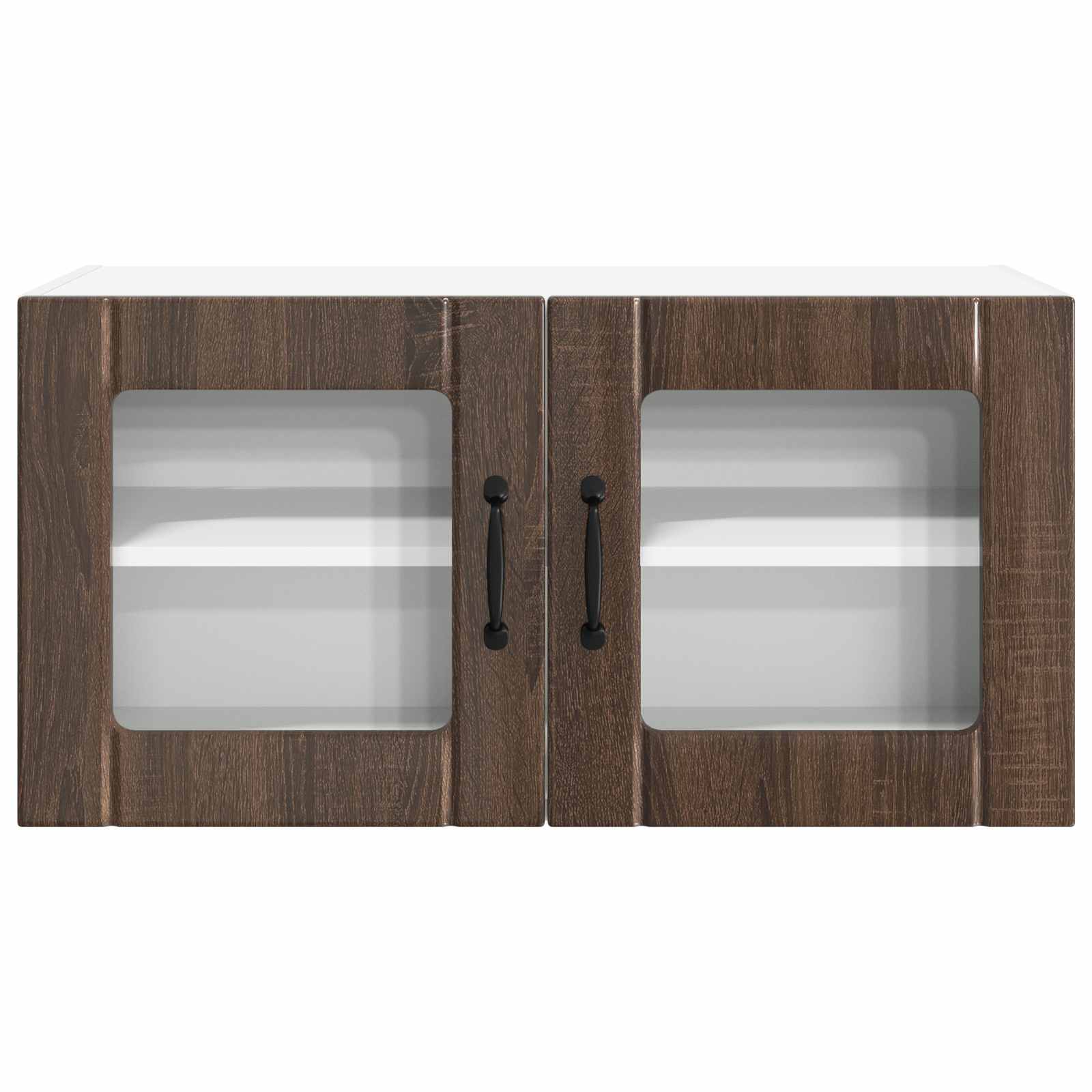 Wandglas-Schrank PORTO Braun Eichen-Optik 80 x 31 x 40 cm