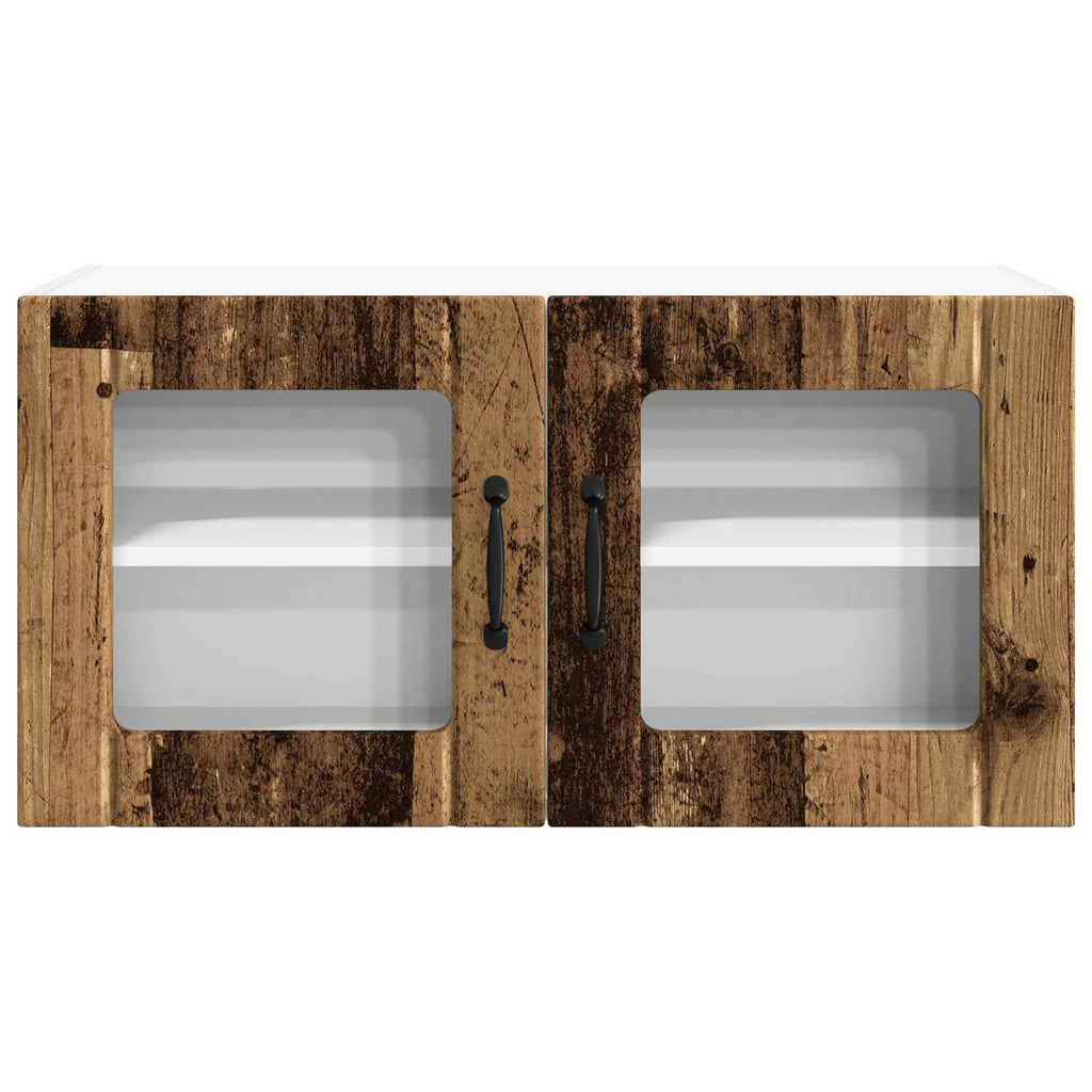 Wandglas-Schrank PORTO Altholz 80 x 31 x 40 cm Holzwerkstoff
