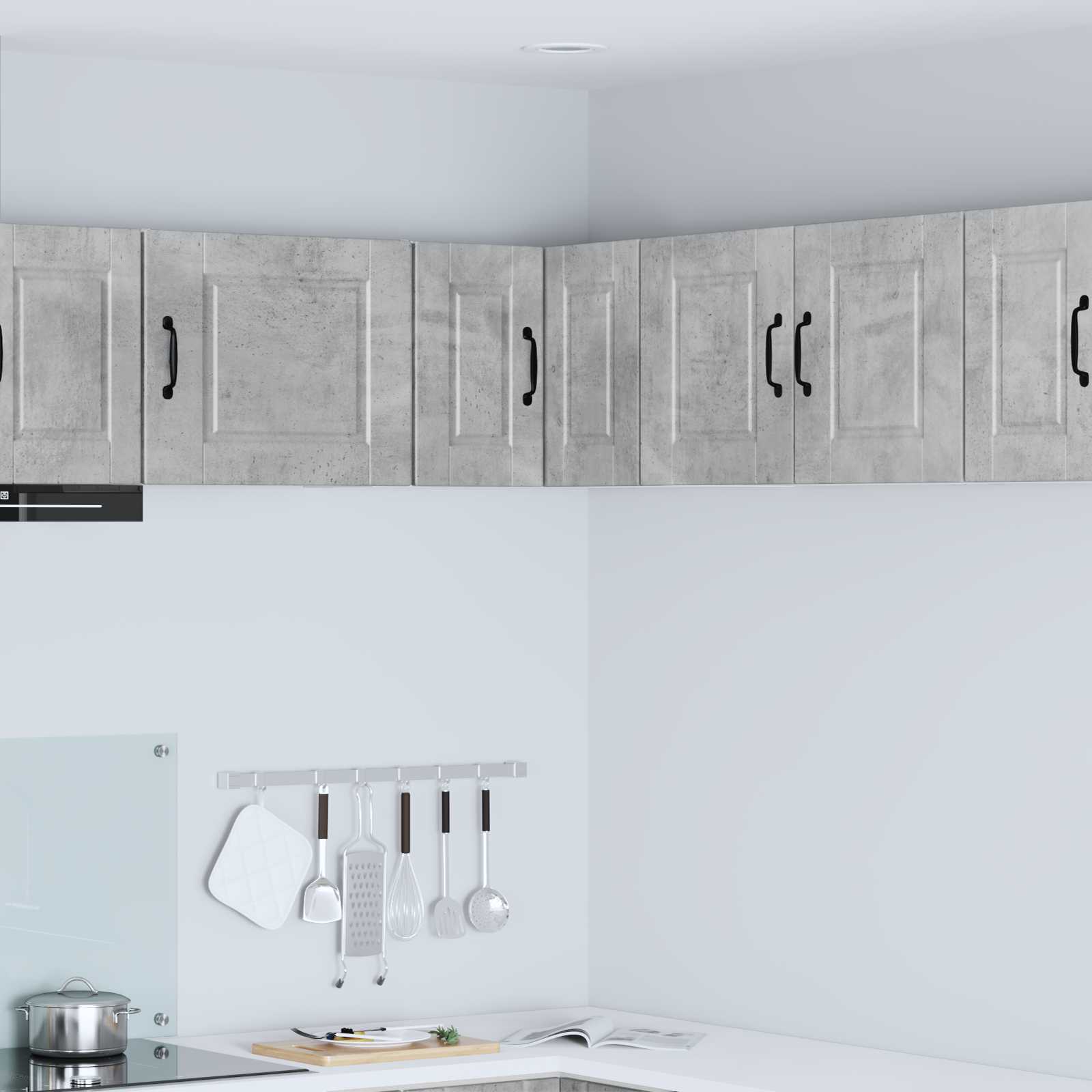 Wand-Eckschrank PORTO Beton Grau 57 x 57 x 40 cm Holzwerkstoff